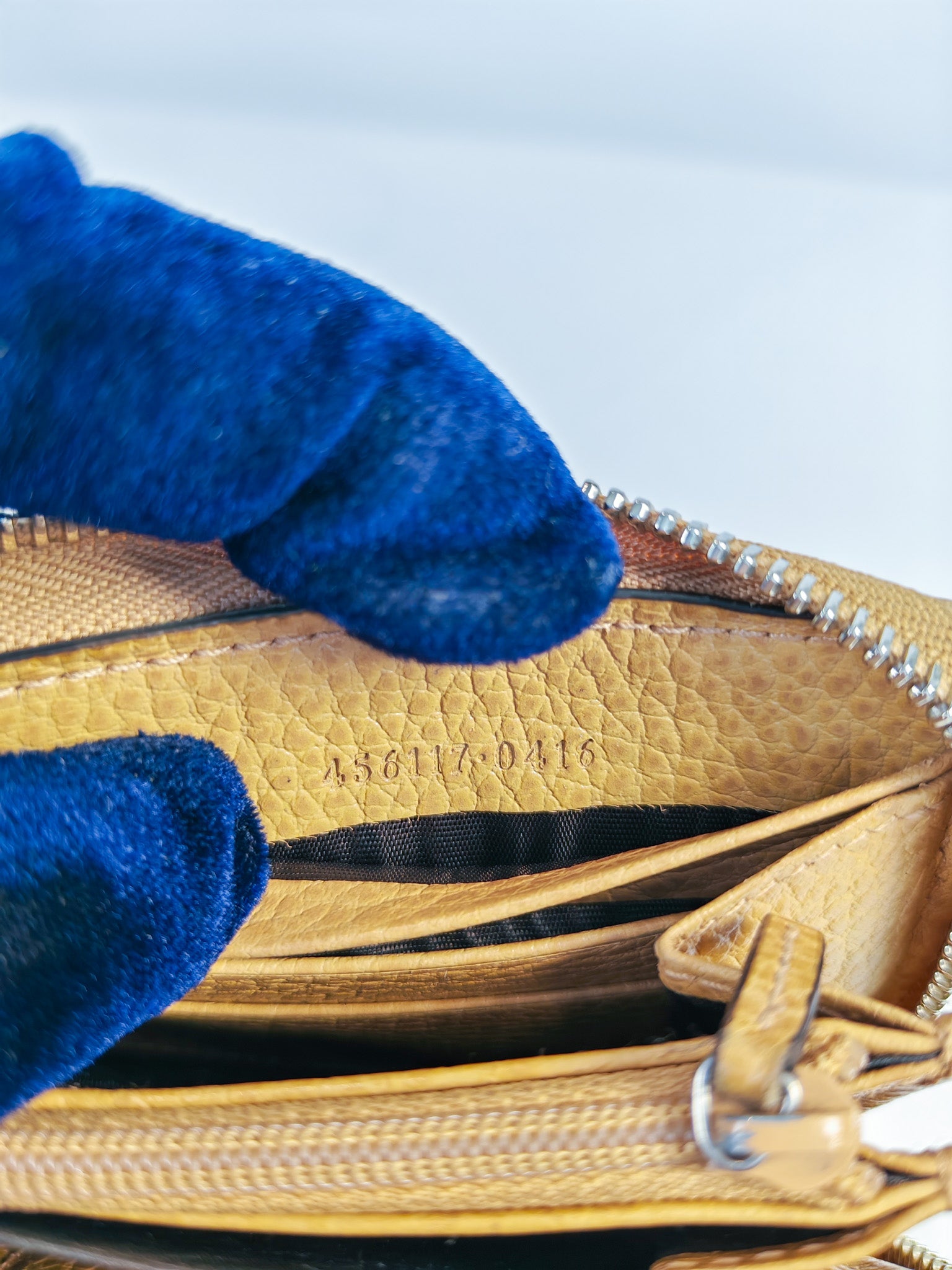 GG Marmont Zip Around Wallet in Tan Pebbled Leather | Purse Maison Luxury Bags Shop