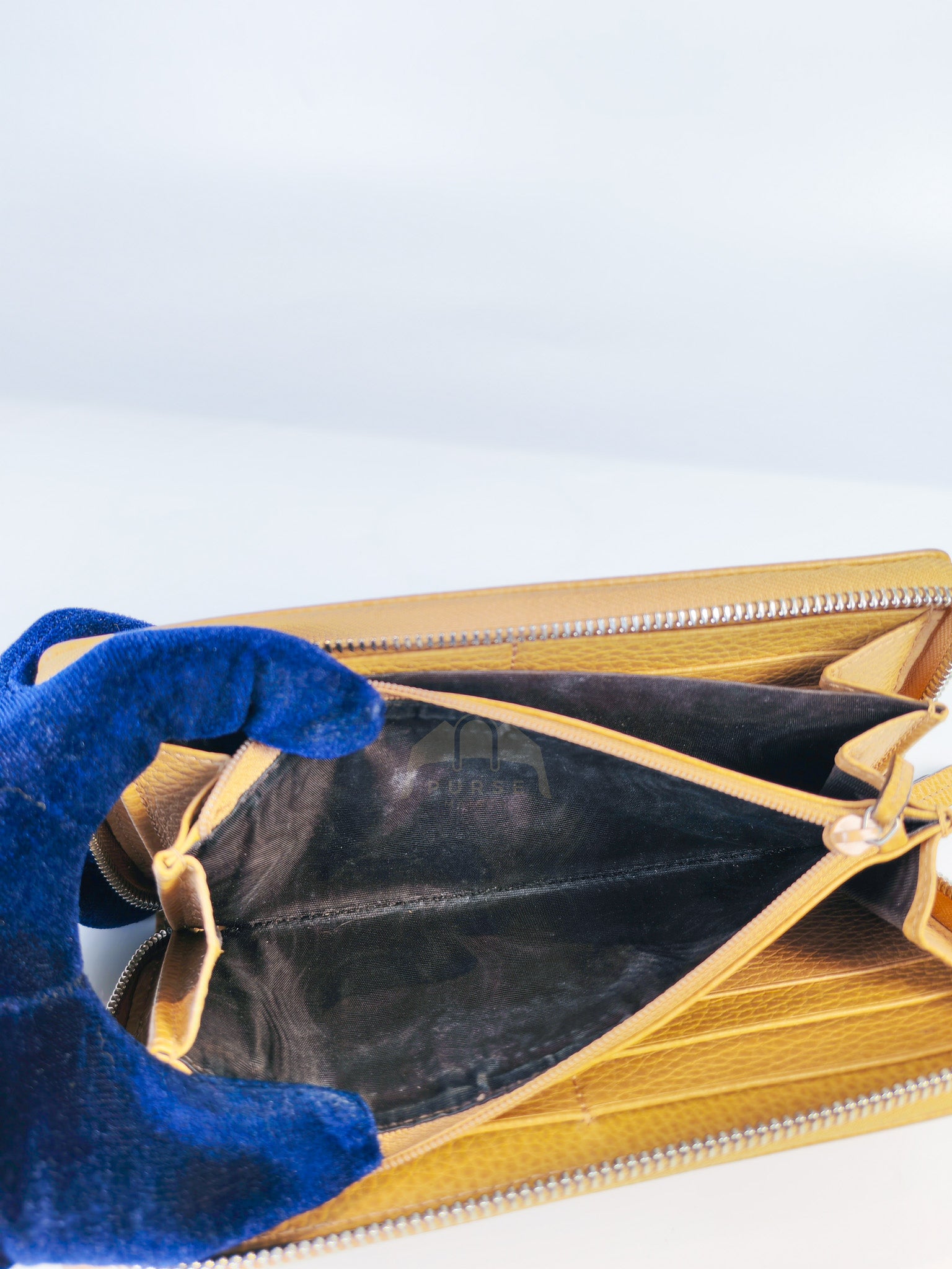 GG Marmont Zip Around Wallet in Tan Pebbled Leather | Purse Maison Luxury Bags Shop