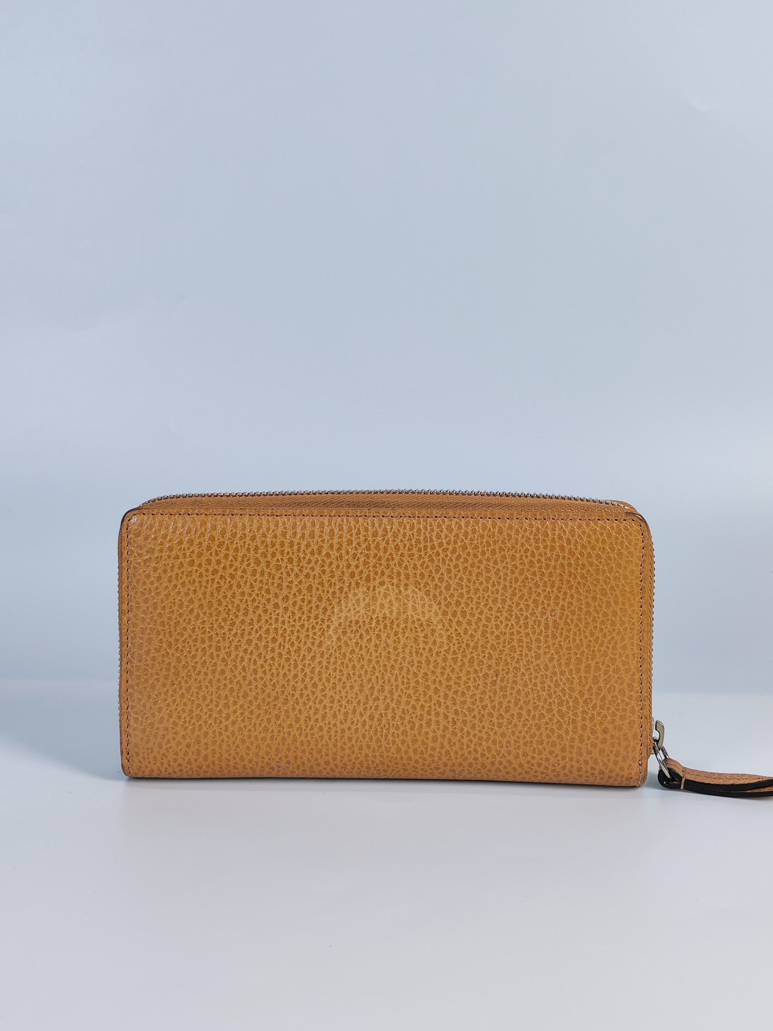 GG Marmont Zip Around Wallet in Tan Pebbled Leather | Purse Maison Luxury Bags Shop