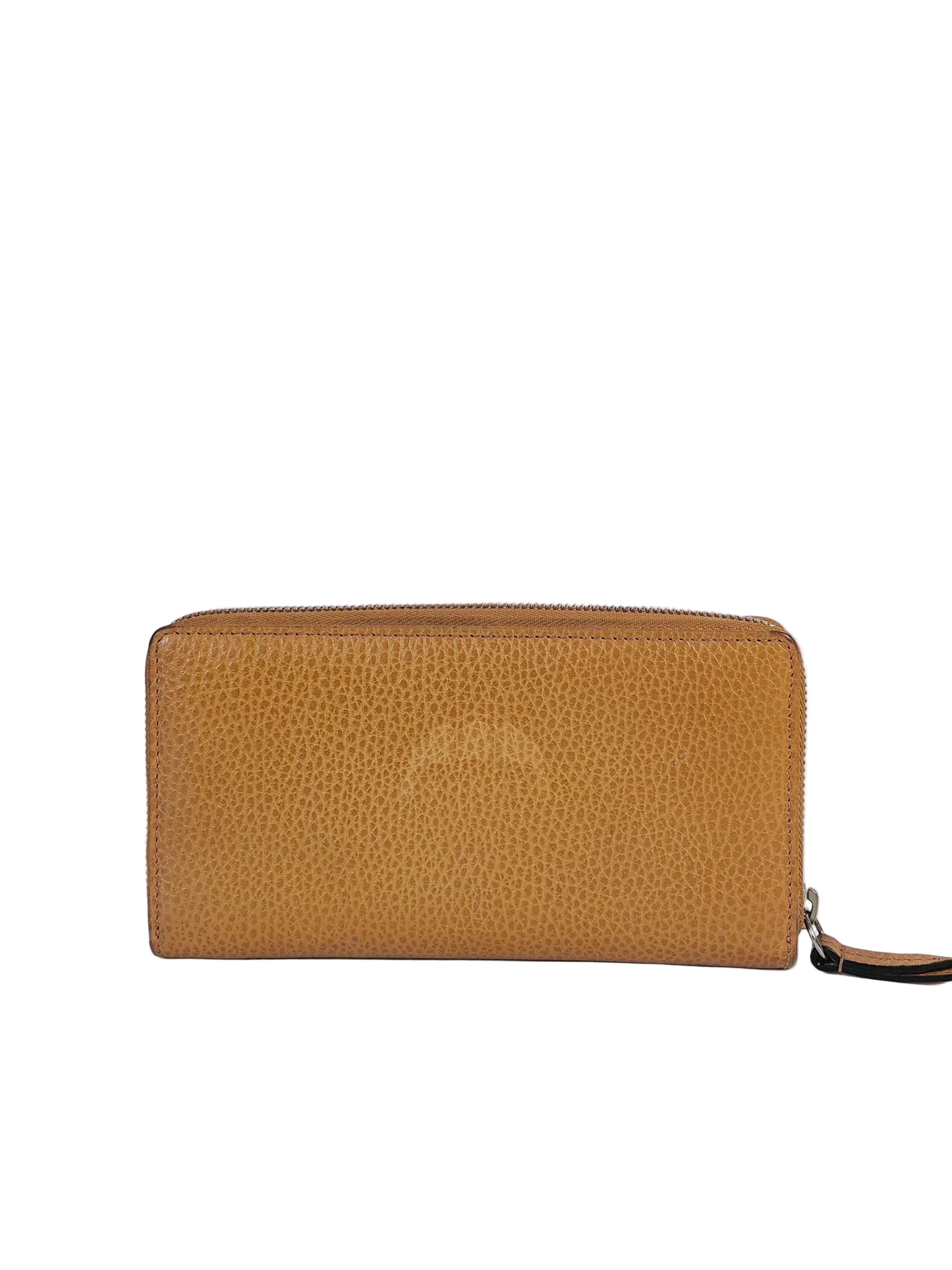 GG Marmont Zip Around Wallet in Tan Pebbled Leather | Purse Maison Luxury Bags Shop