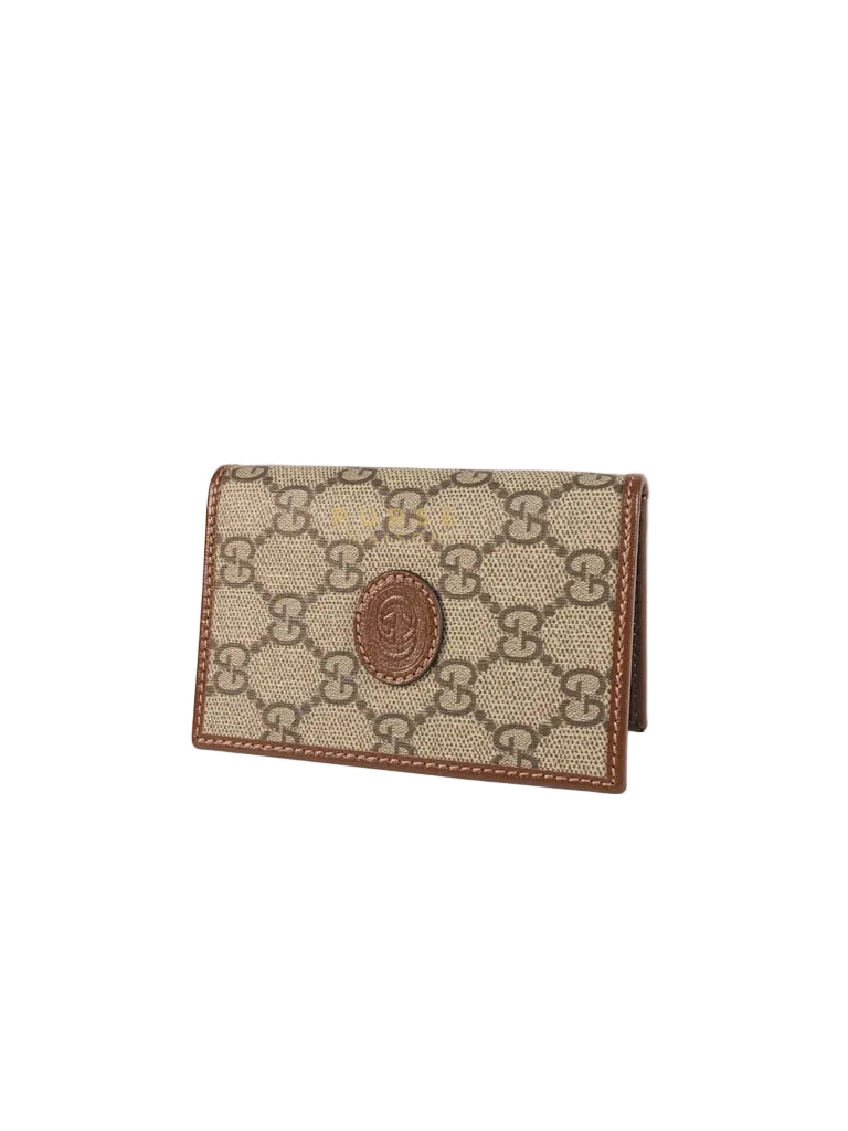 GG Retro Interlocking G Bi-Fold Card Holder in Supreme Monogram | Purse Maison Luxury Bags Shop