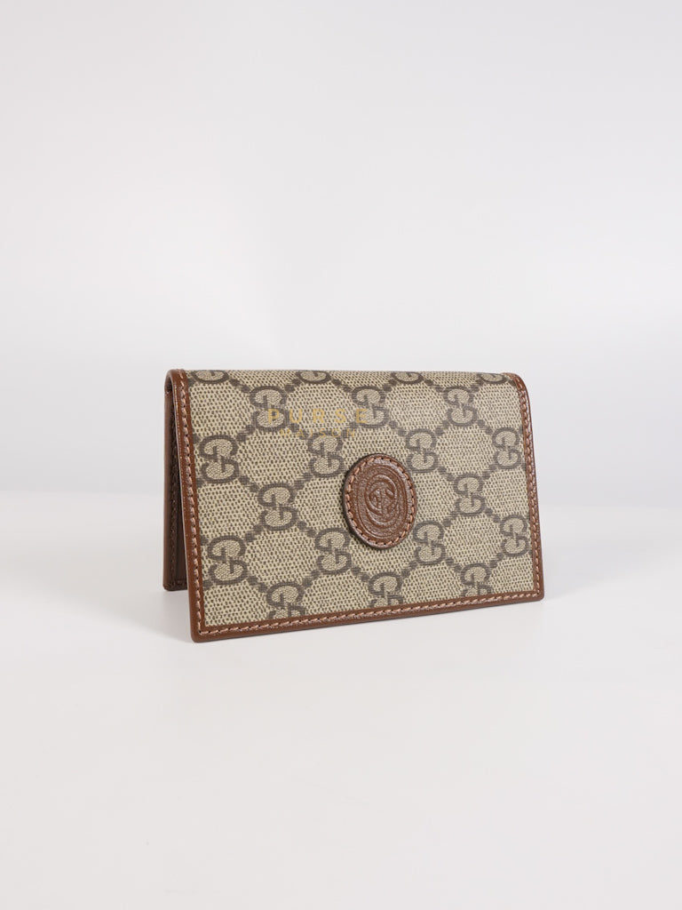 GG Retro Interlocking G Bi-Fold Card Holder in Supreme Monogram | Purse Maison Luxury Bags Shop