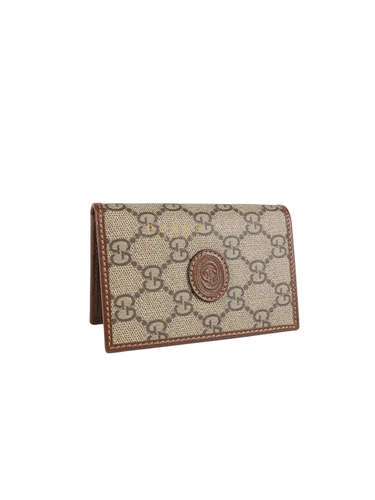 GG Retro Interlocking G Bi-Fold Card Holder in Supreme Monogram | Purse Maison Luxury Bags Shop