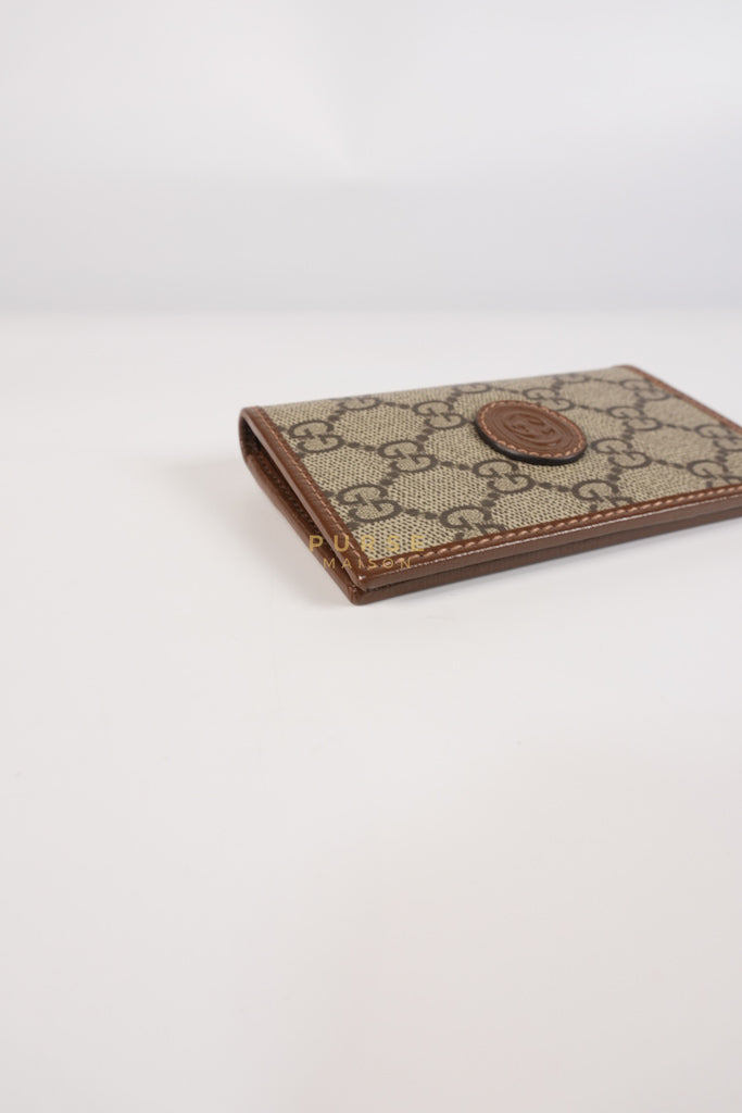 GG Retro Interlocking G Bi-Fold Card Holder in Supreme Monogram | Purse Maison Luxury Bags Shop