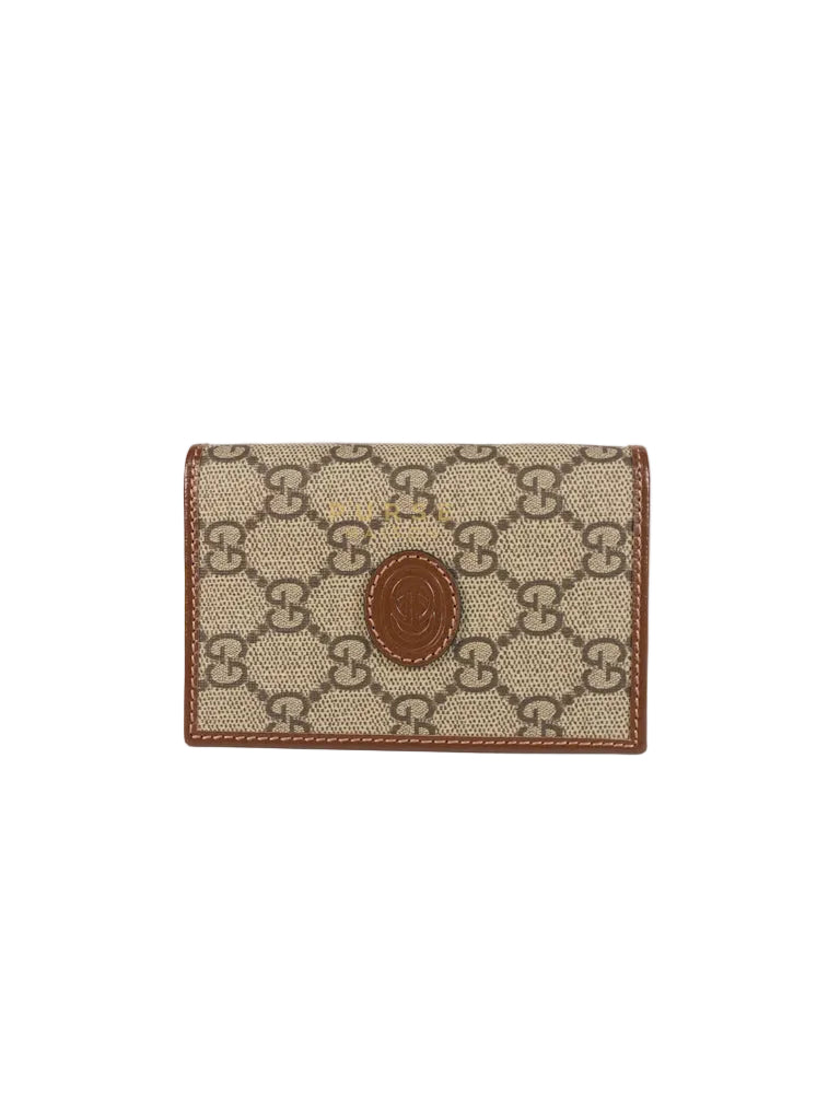 GG Retro Interlocking G Bi-Fold Card Holder in Supreme Monogram | Purse Maison Luxury Bags Shop