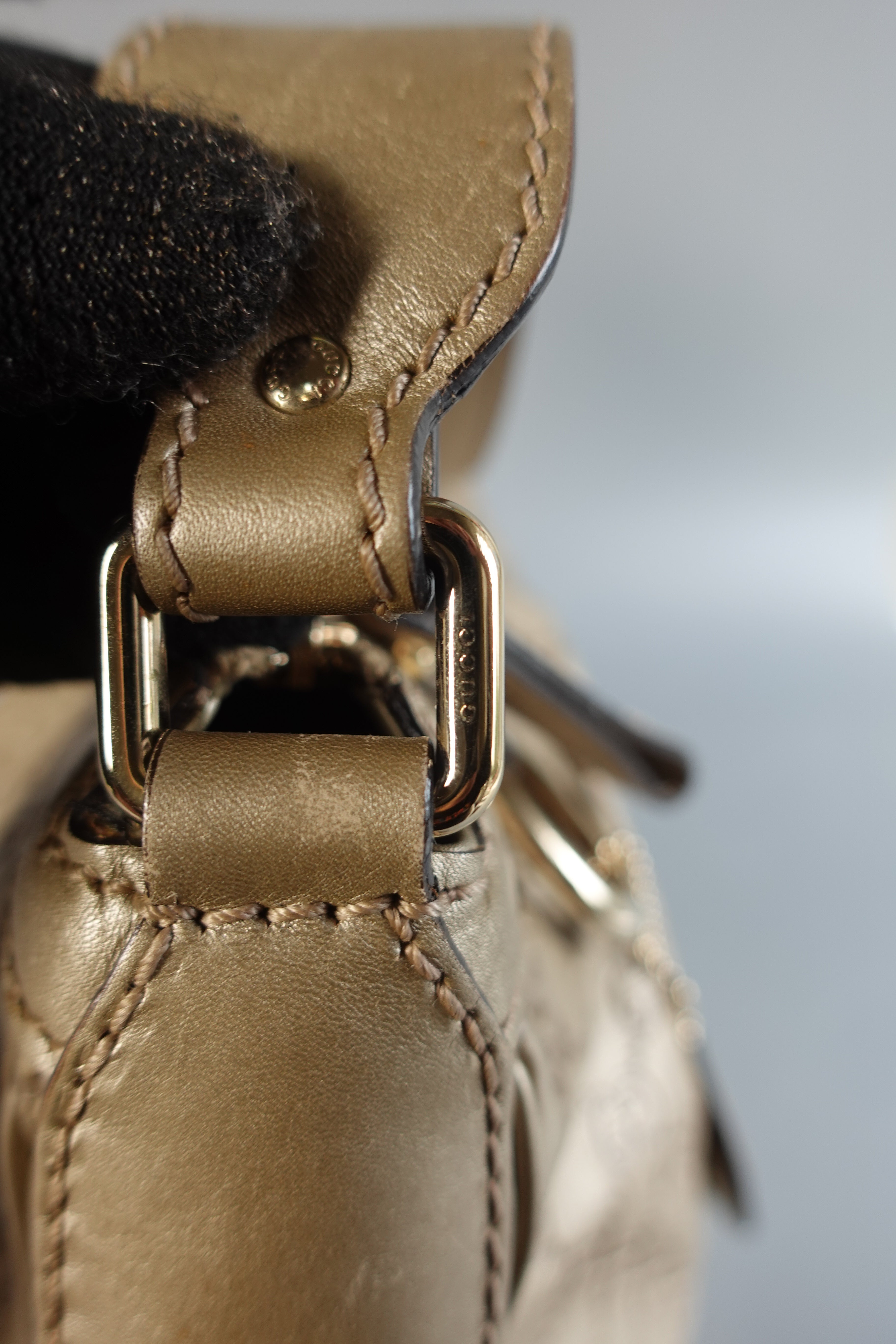 GG Sukey in Metallic Gold Leather Shoulder Tote Bag | Purse Maison Luxury Bags Shop