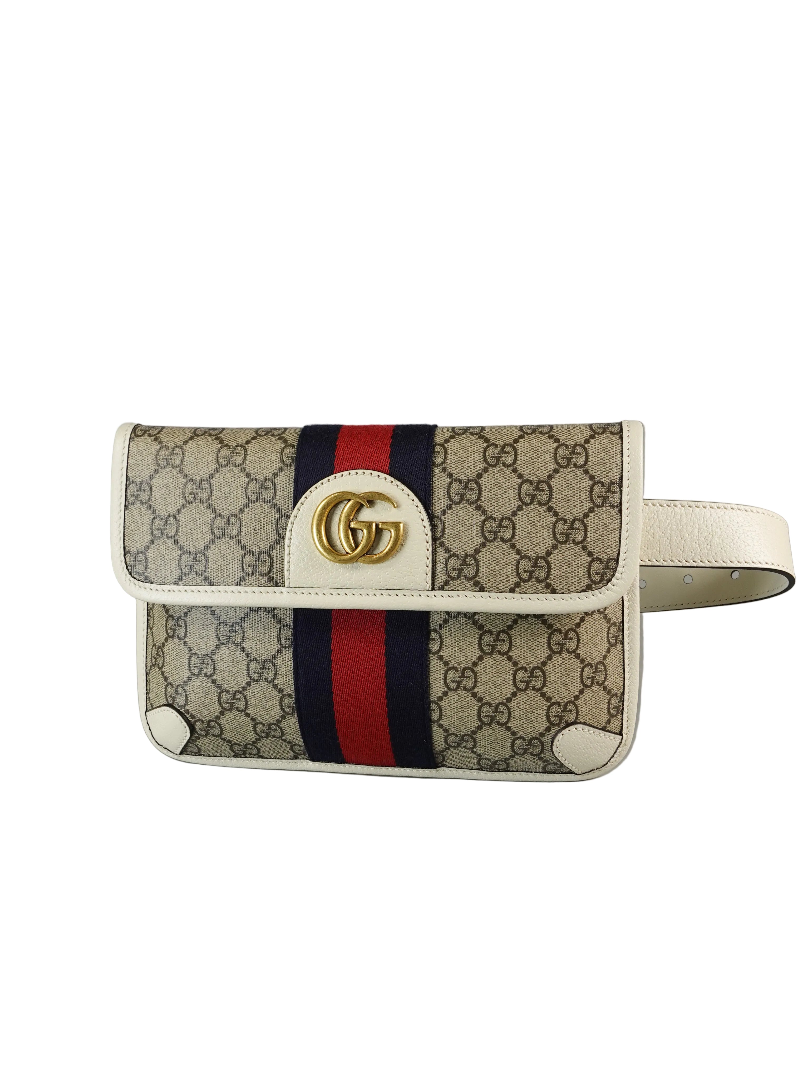 GG Supreme Web Canvas White Ophidia Belt Bag | Purse Maison Luxury Bags Shop