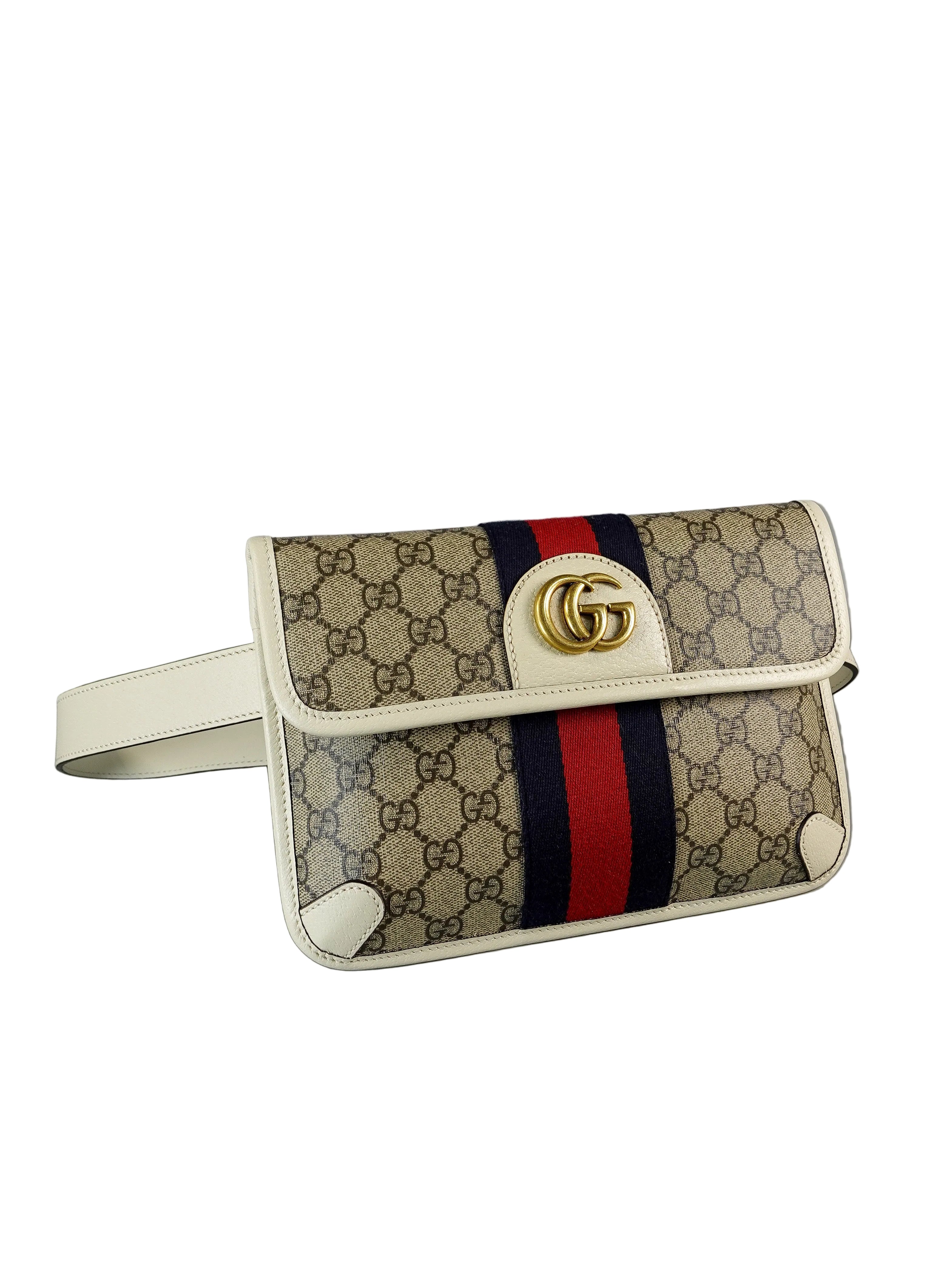 GG Supreme Web Canvas White Ophidia Belt Bag | Purse Maison Luxury Bags Shop