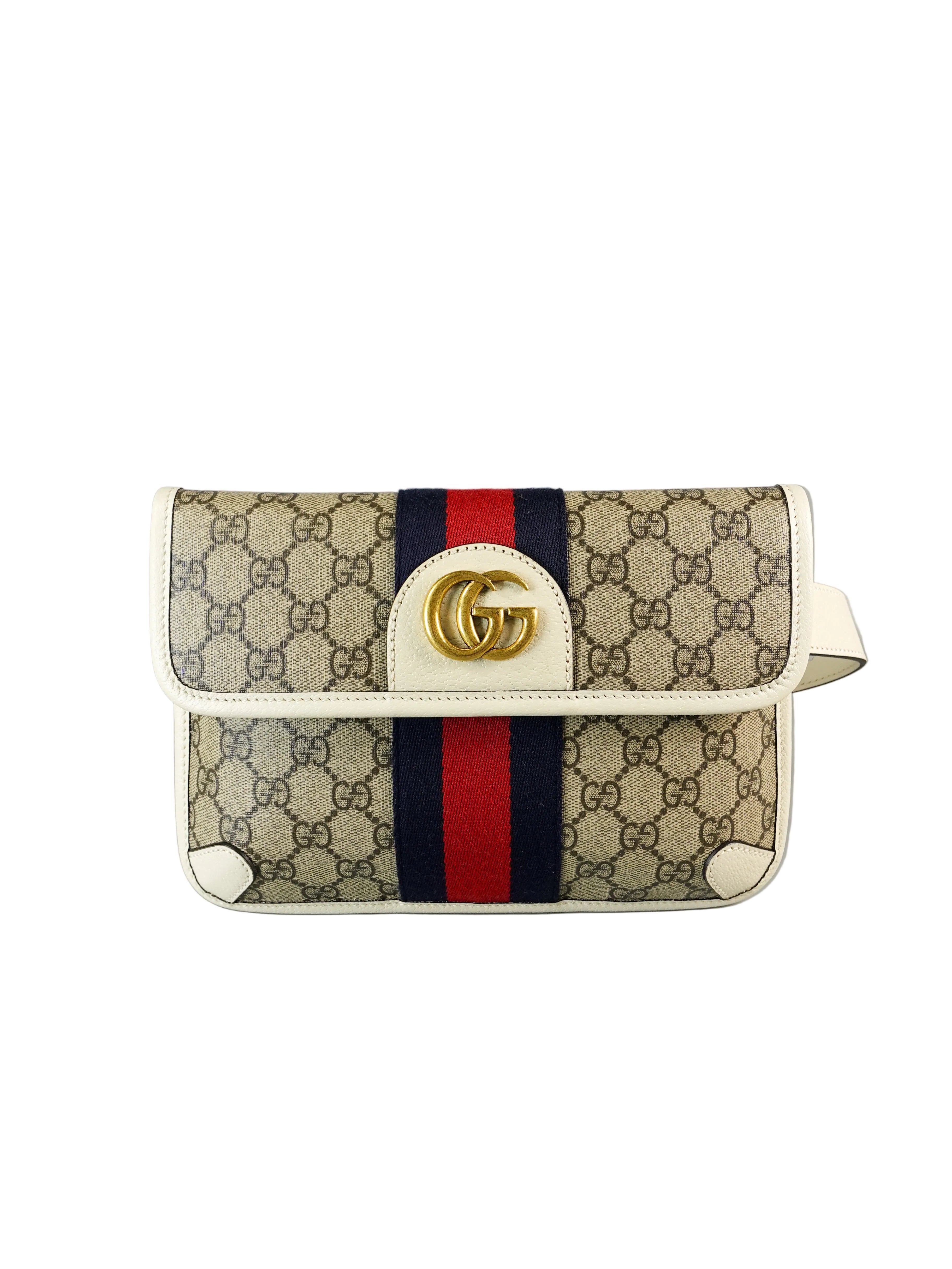 GG Supreme Web Canvas White Ophidia Belt Bag | Purse Maison Luxury Bags Shop
