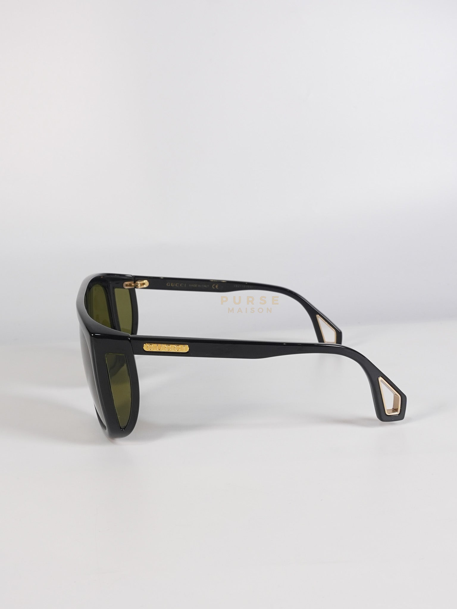 GG0467S Sunglasses in Black/Green | Purse Maison Luxury Bags Shop