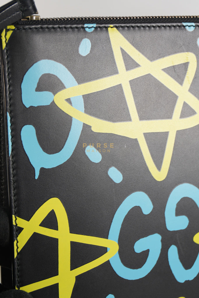 Ghost Crossbody Bag in Graffiti Print Black/Multicolor | Purse Maison Luxury Bags Shop