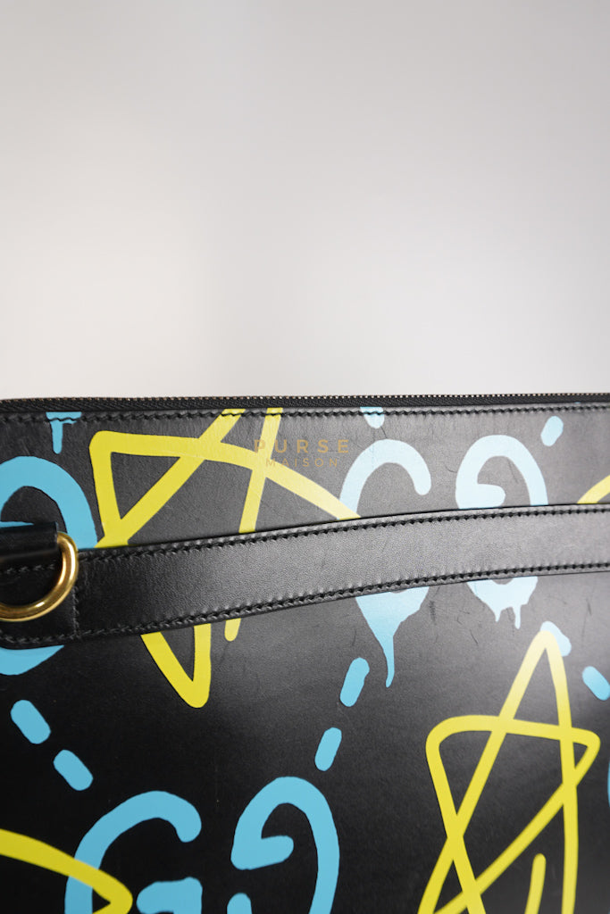 Ghost Crossbody Bag in Graffiti Print Black/Multicolor | Purse Maison Luxury Bags Shop