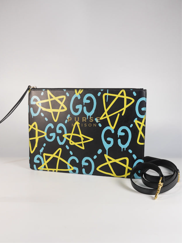 Ghost Crossbody Bag in Graffiti Print Black/Multicolor | Purse Maison Luxury Bags Shop