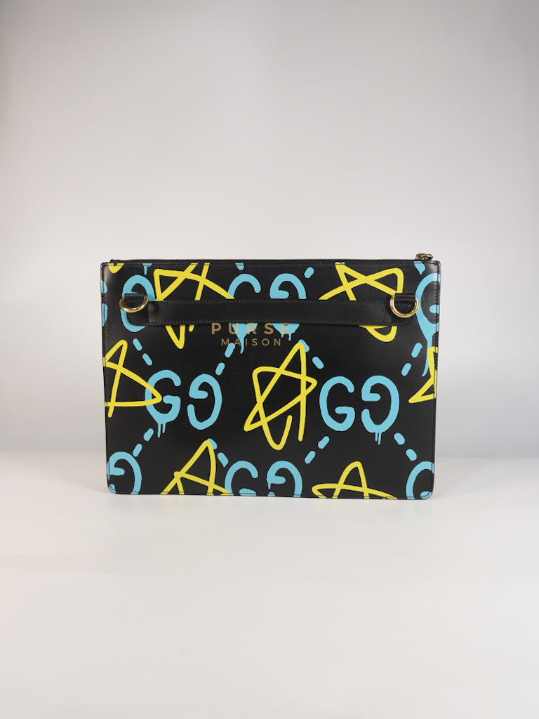 Ghost Crossbody Bag in Graffiti Print Black/Multicolor | Purse Maison Luxury Bags Shop