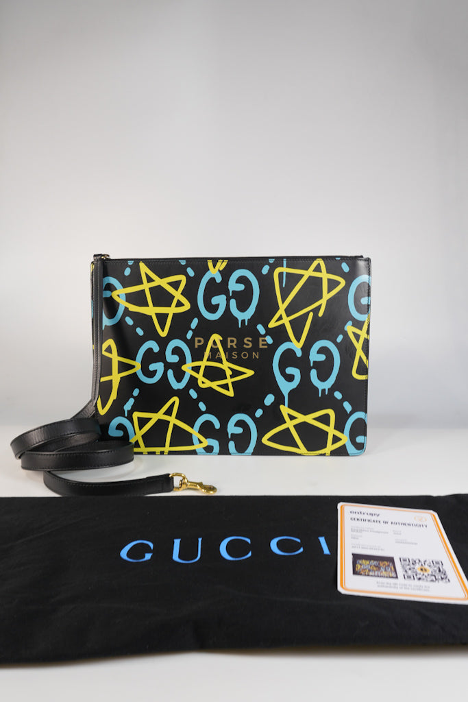 Ghost Crossbody Bag in Graffiti Print Black/Multicolor | Purse Maison Luxury Bags Shop