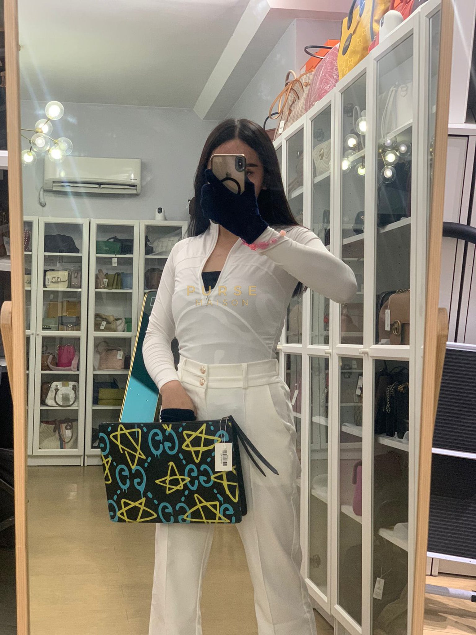 Ghost Crossbody Bag in Graffiti Print Black/Multicolor | Purse Maison Luxury Bags Shop