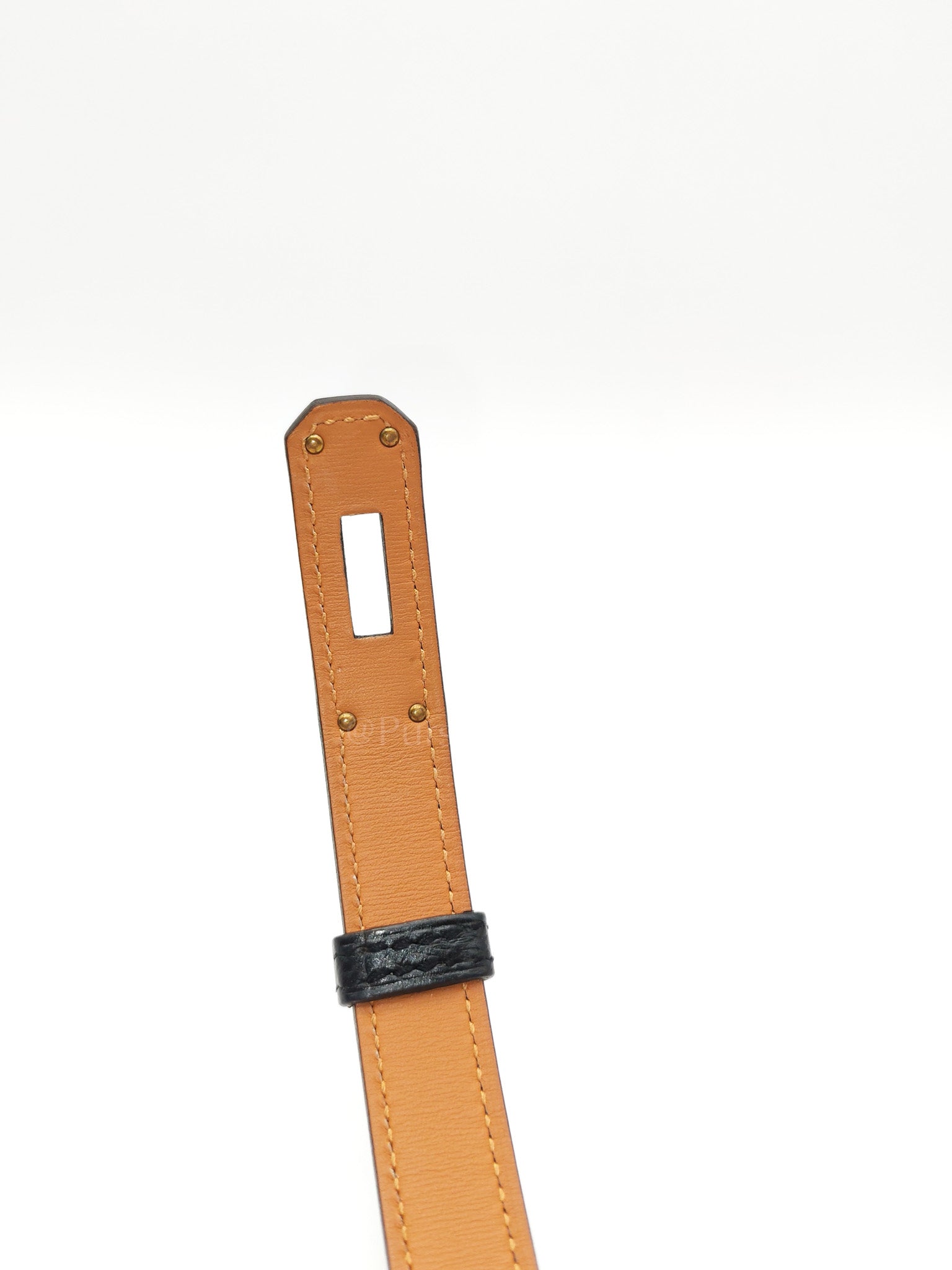 Kelly Belt in Black Epsom Leather & Gold Hardware Stamp X(2016)