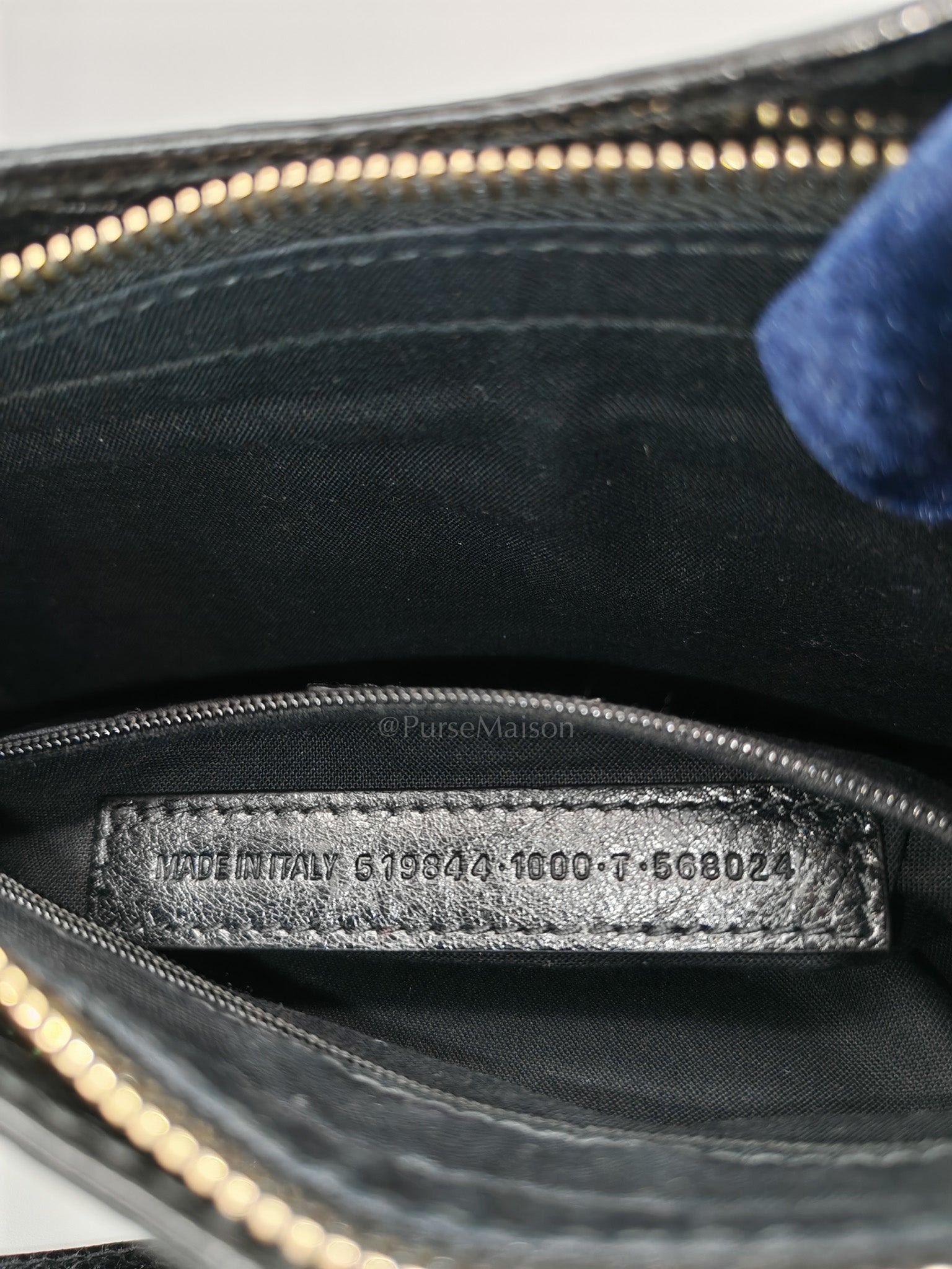 Giant 12 Hip Crossbody Bag in Black Textured Lambskin Leather & Gold Hardware | Purse Maison Luxury Bags Shop