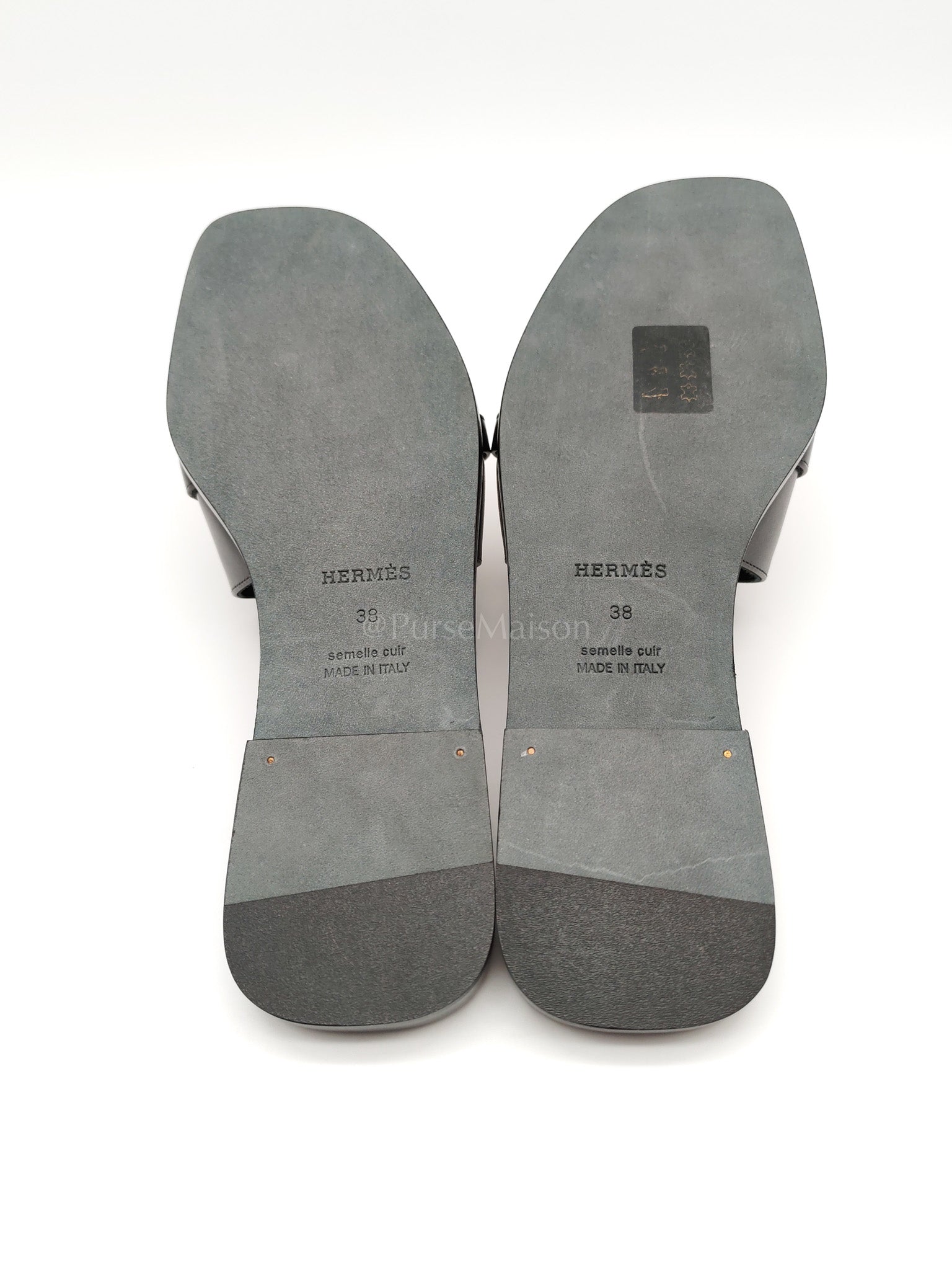 Giulia Black Sandals Size 38EU (24.5 CM) | Purse Maison Luxury Bags Shop