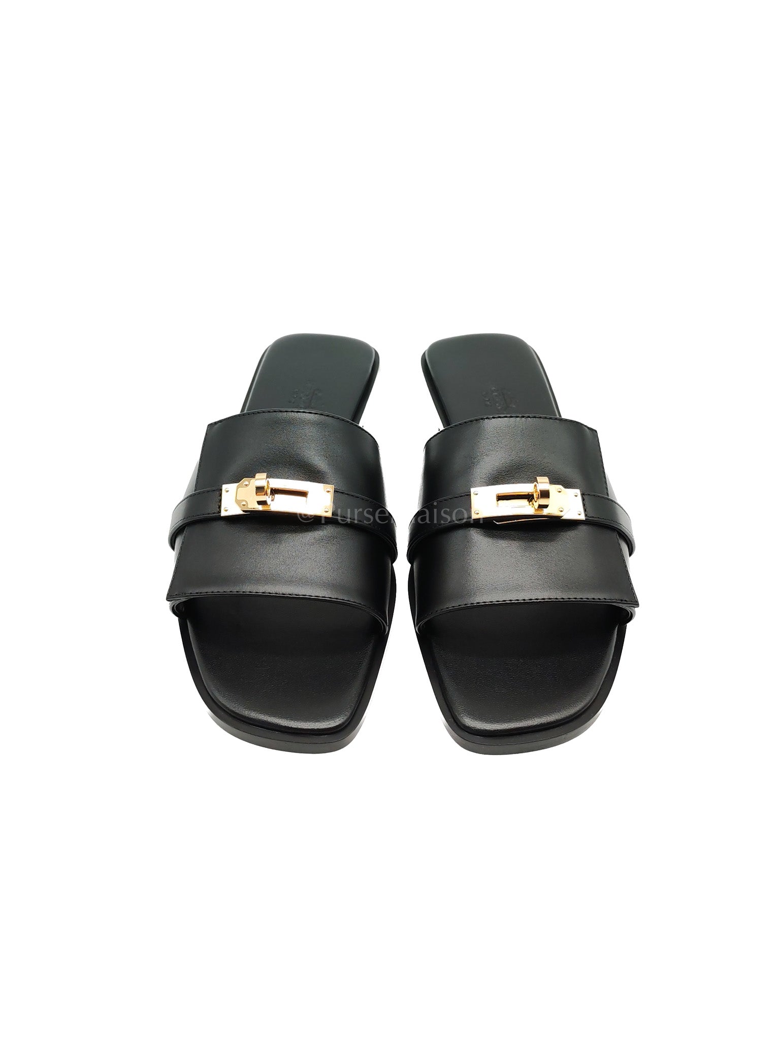 Giulia Black Sandals Size 38EU (24.5 CM) | Purse Maison Luxury Bags Shop