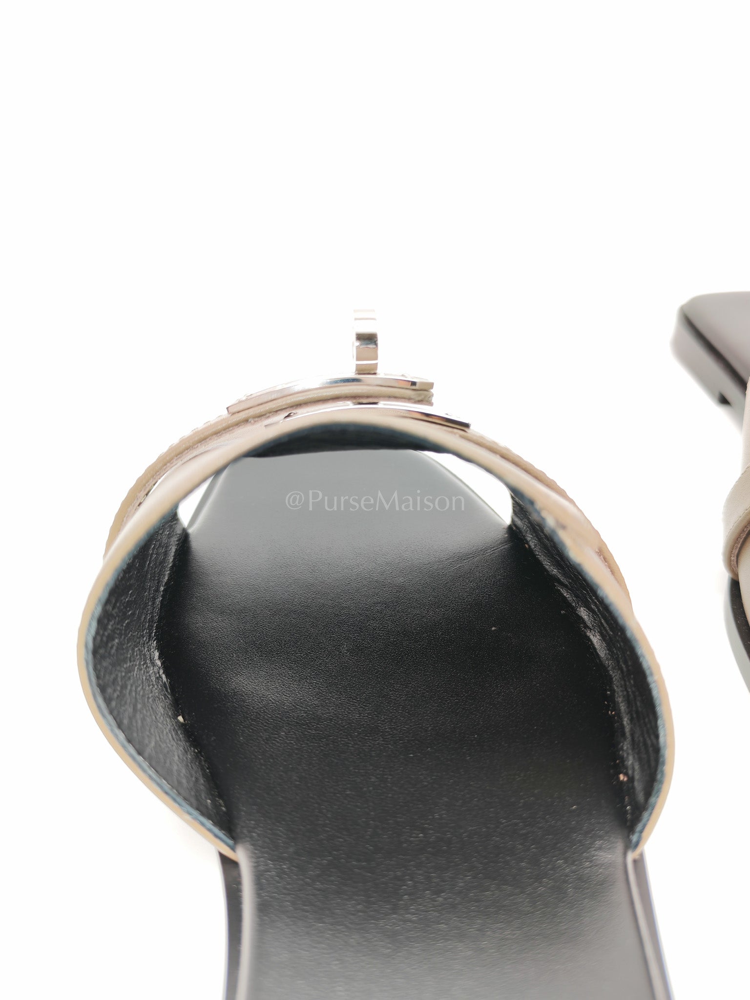 Giulia Sandals in Taupe Calfskin Leather Palladium Hardware Size 39 EU(25 cm) | Purse Maison Luxury Bags Shop