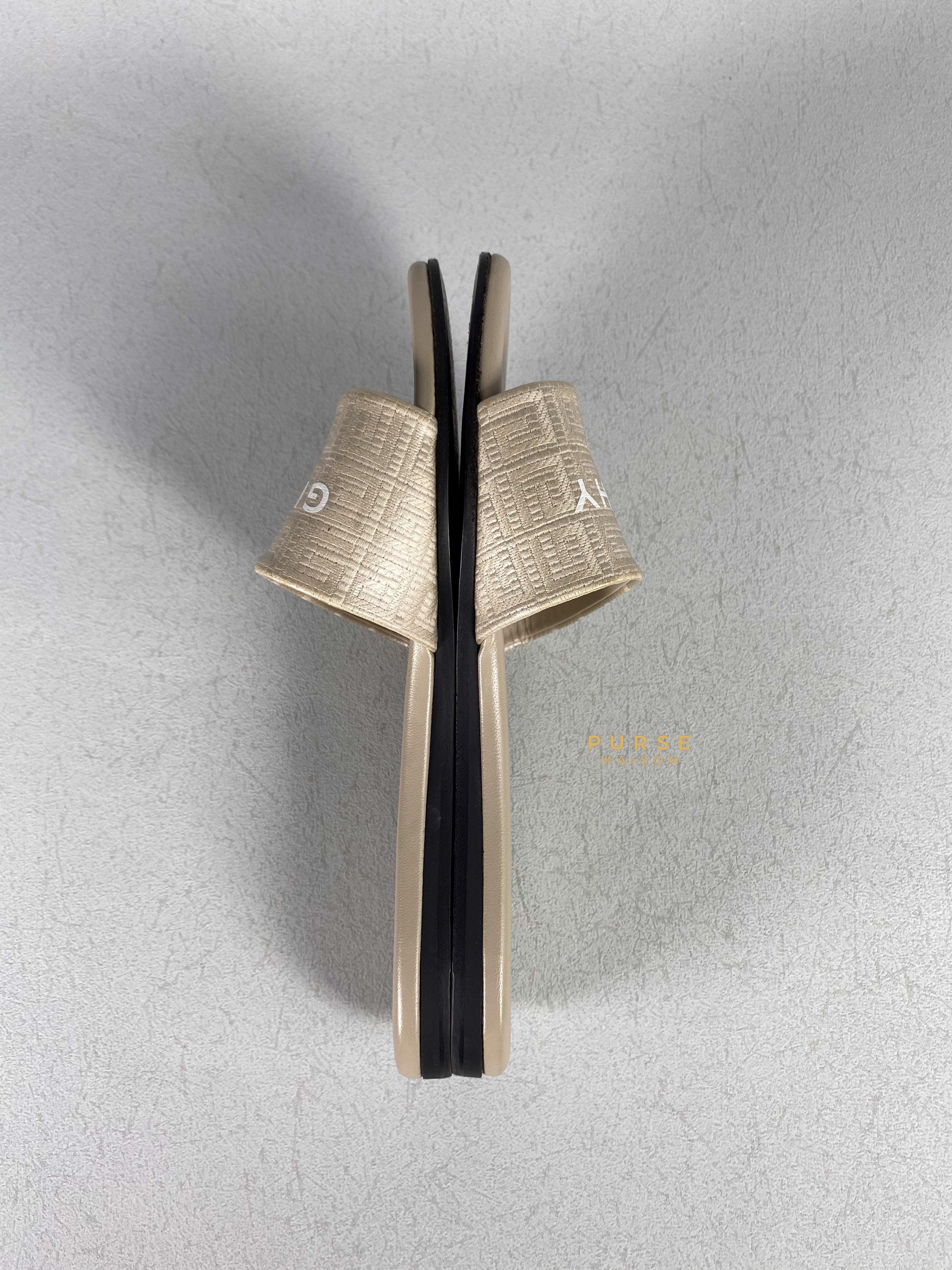 Givenchy 4G Logo Coated Canvas Slide Sandals in Natural Beige Size 36 EU | Purse Maison Luxury Bags Shop