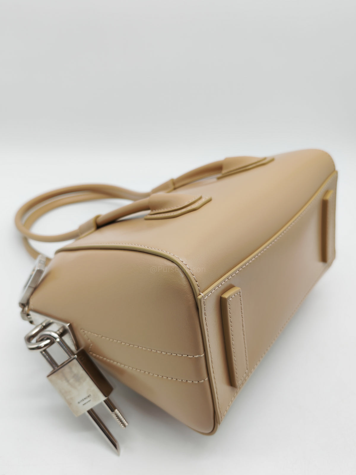 Givenchy Antigona Mini in Beige Box Calfskin Leather and Silver Hardware | Purse Maison Luxury Bags Shop
