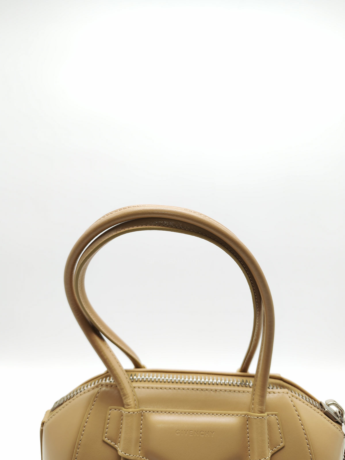 Givenchy Antigona Mini in Beige Box Calfskin Leather and Silver Hardware | Purse Maison Luxury Bags Shop