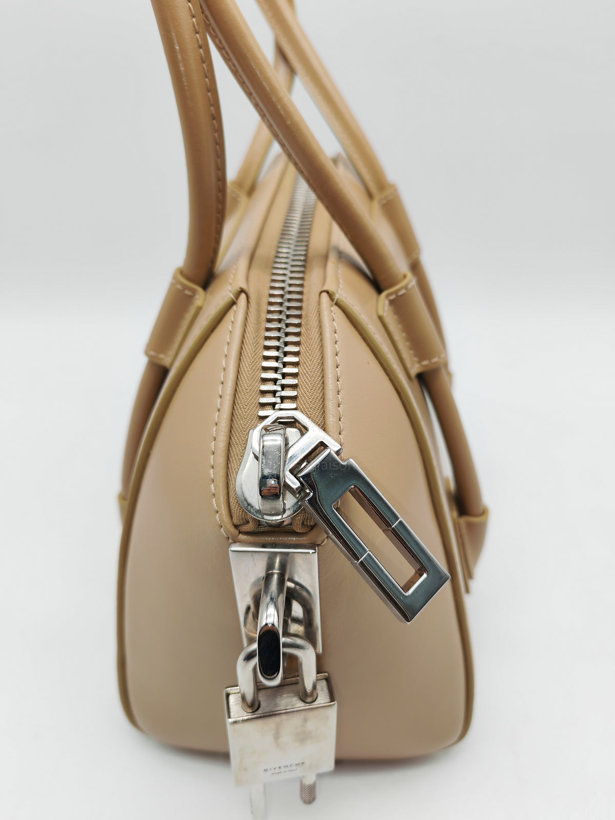 Givenchy Antigona Mini in Beige Box Calfskin Leather and Silver Hardware | Purse Maison Luxury Bags Shop