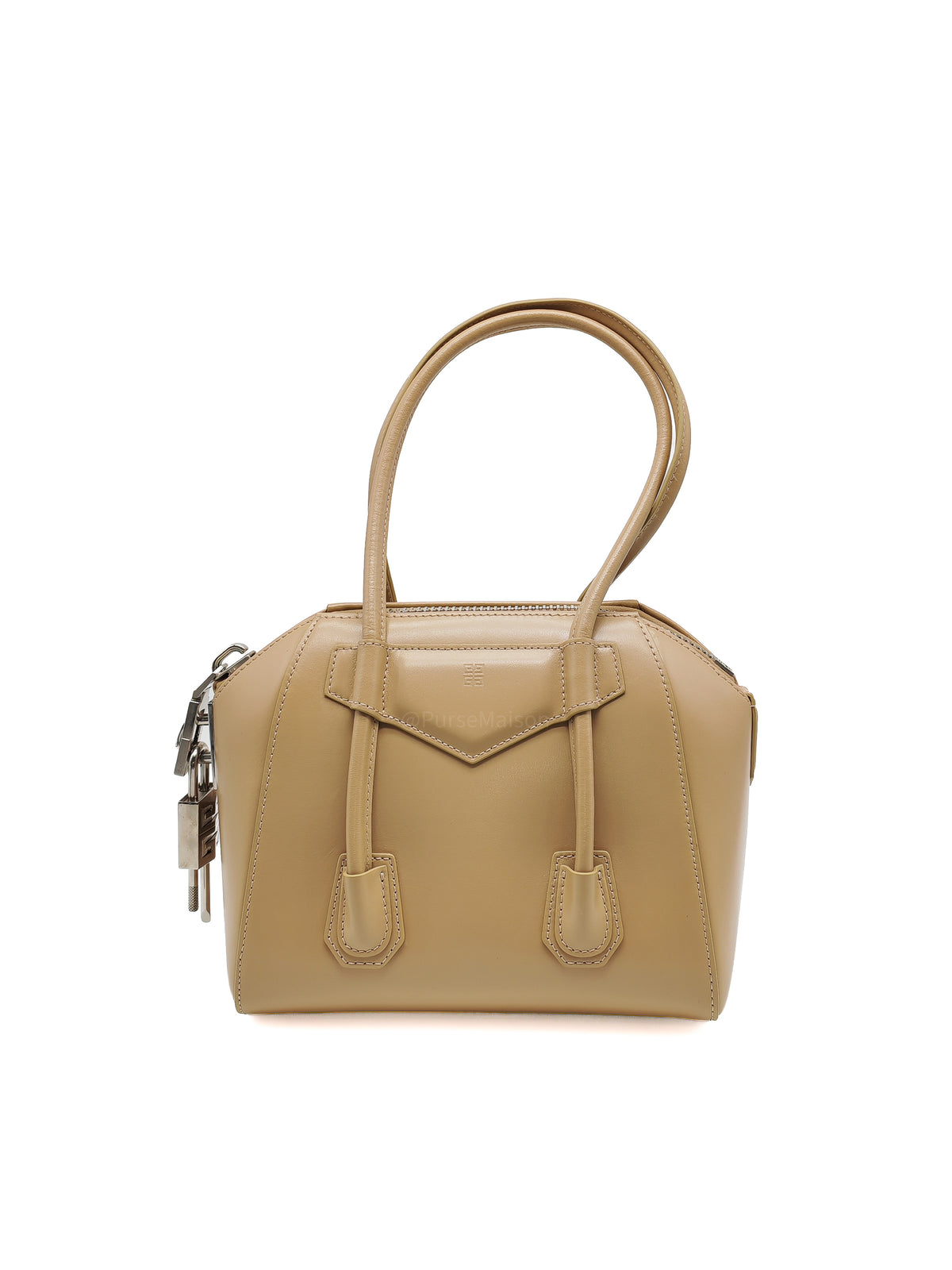 Givenchy Antigona Mini in Beige Box Calfskin Leather and Silver Hardware | Purse Maison Luxury Bags Shop