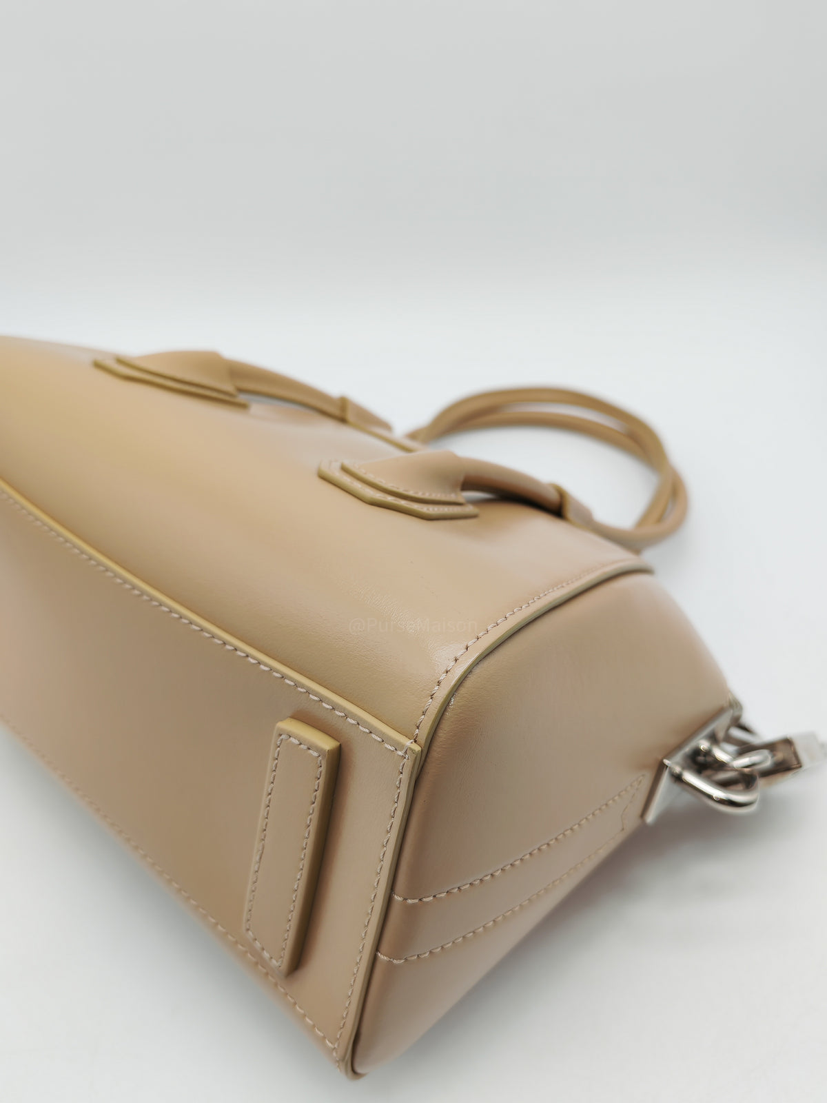 Givenchy Antigona Mini in Beige Box Calfskin Leather and Silver Hardware | Purse Maison Luxury Bags Shop