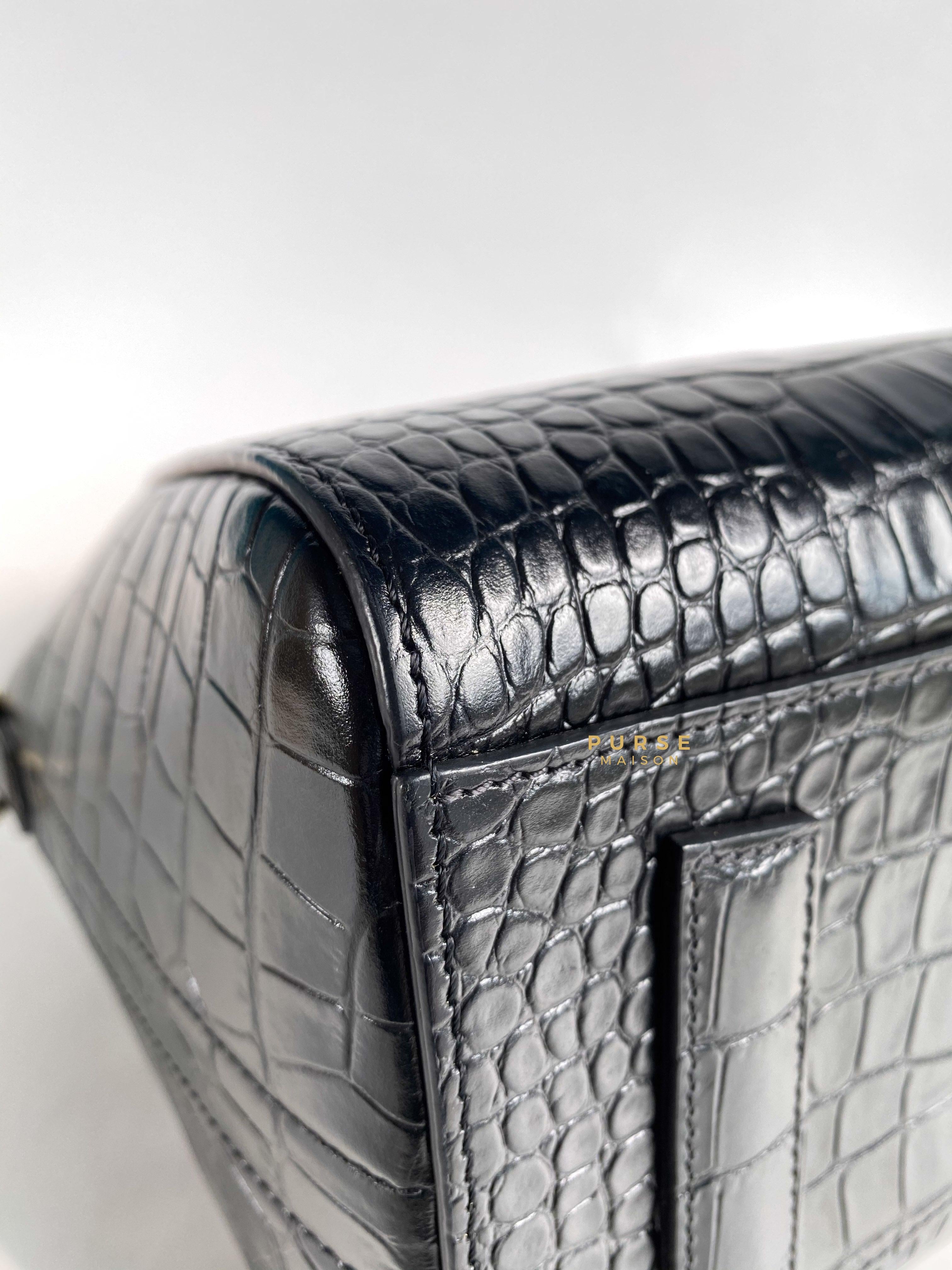 Givenchy Antigona Small in Crocodile Embossed Calfskin Leather Black | Purse Maison Luxury Bags Shop