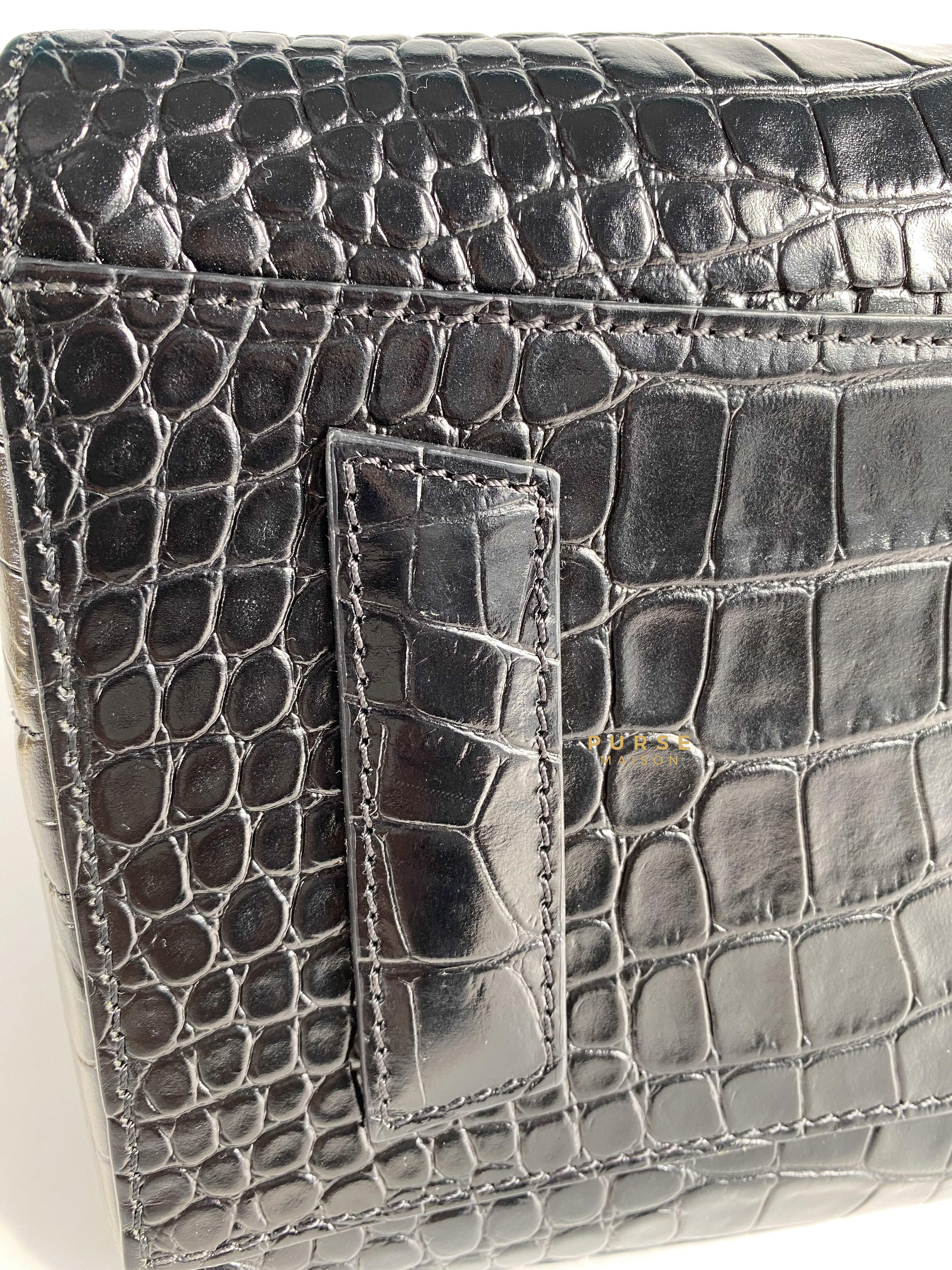 Givenchy Antigona Small in Crocodile Embossed Calfskin Leather Black | Purse Maison Luxury Bags Shop