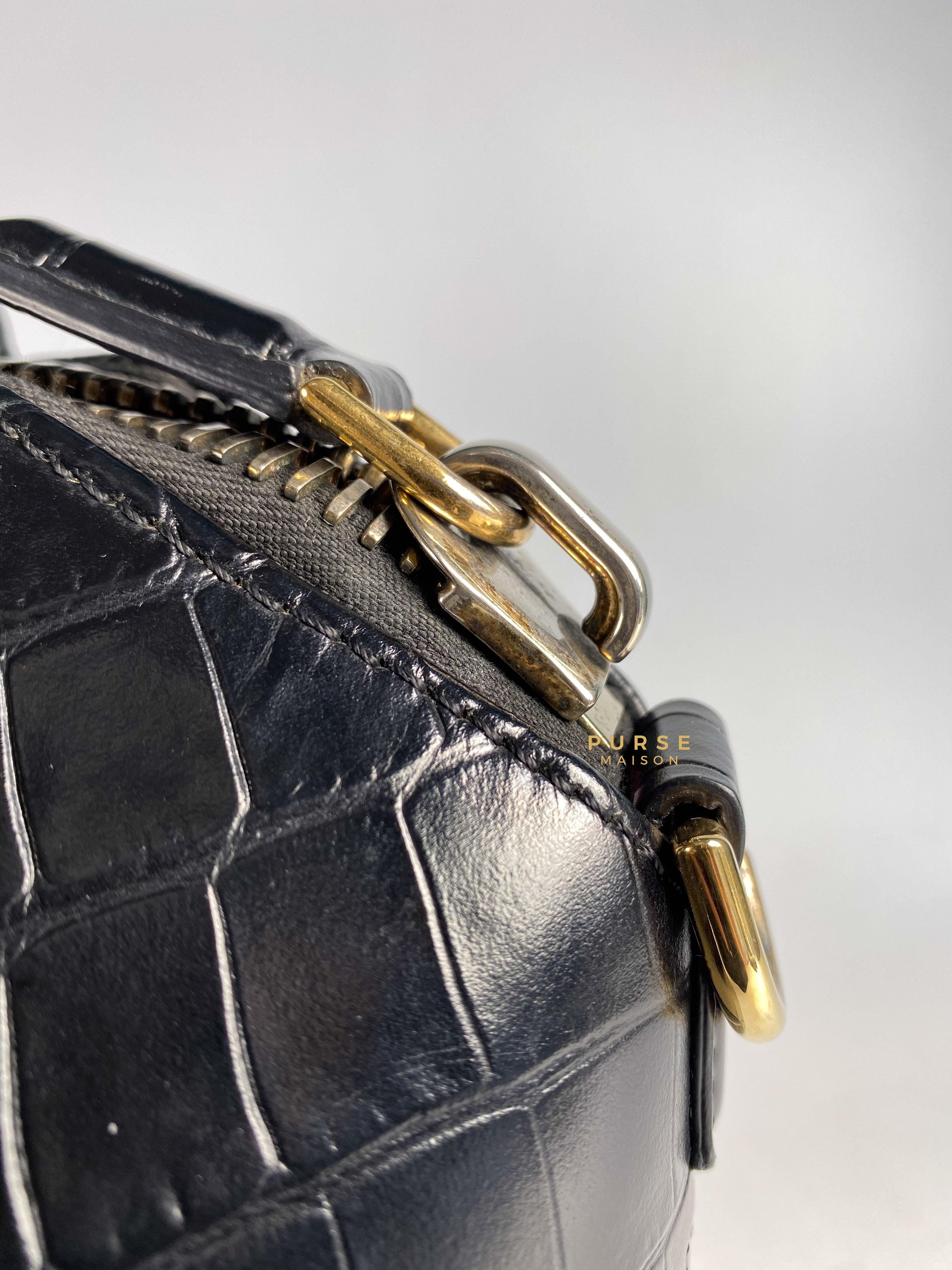 Givenchy Antigona Small in Crocodile Embossed Calfskin Leather Black | Purse Maison Luxury Bags Shop