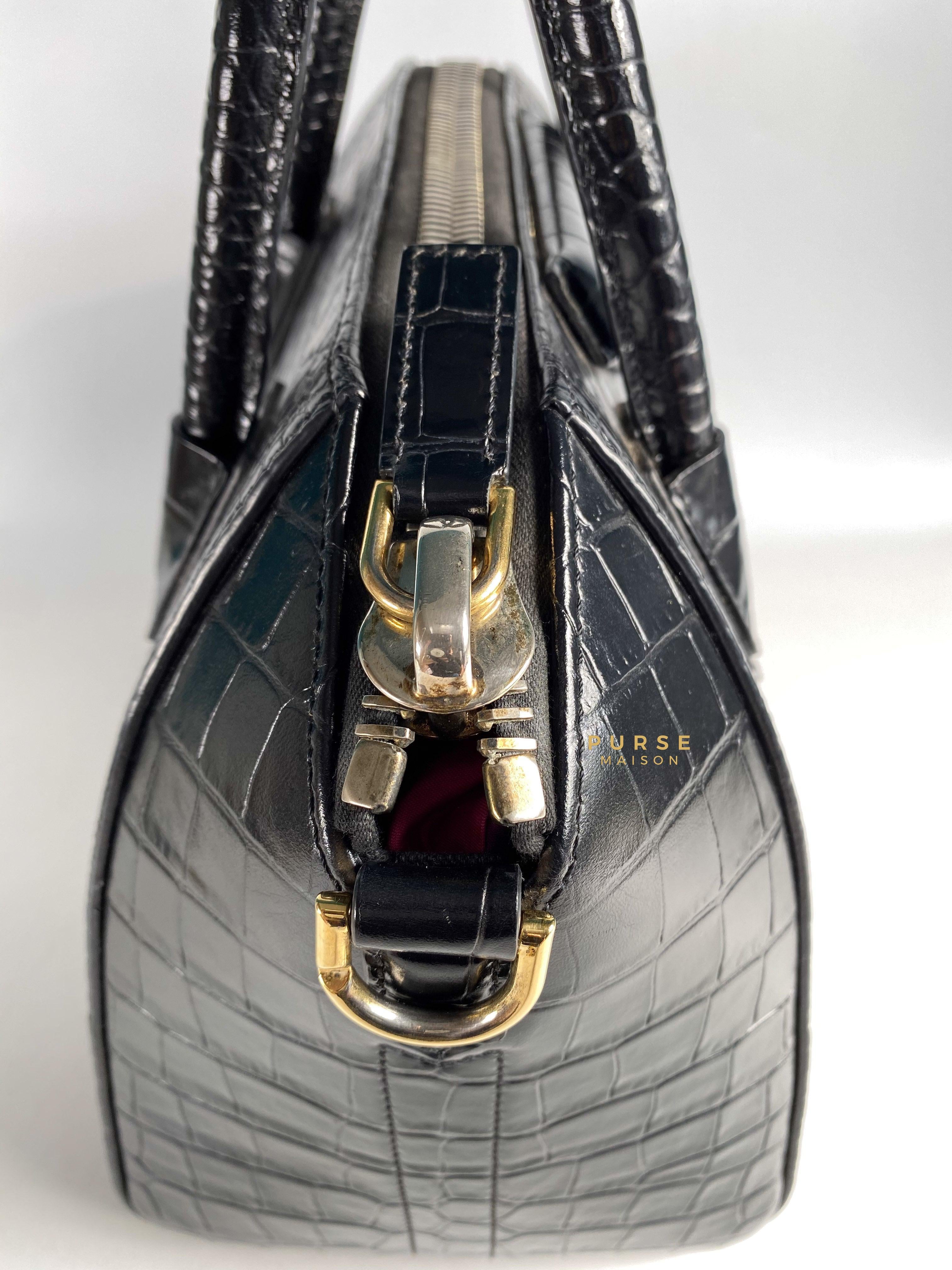 Givenchy Antigona Small in Crocodile Embossed Calfskin Leather Black | Purse Maison Luxury Bags Shop