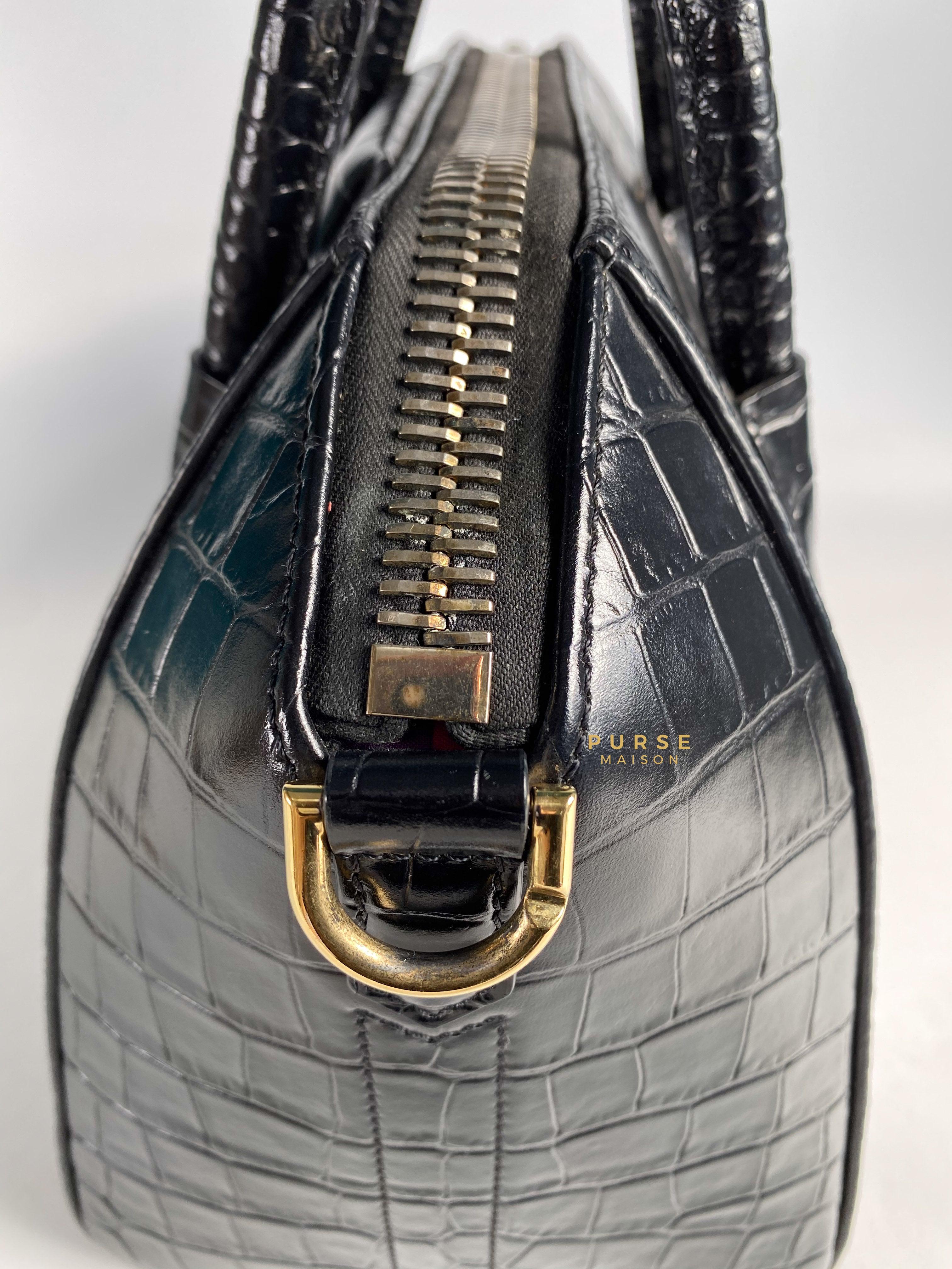 Givenchy Antigona Small in Crocodile Embossed Calfskin Leather Black | Purse Maison Luxury Bags Shop
