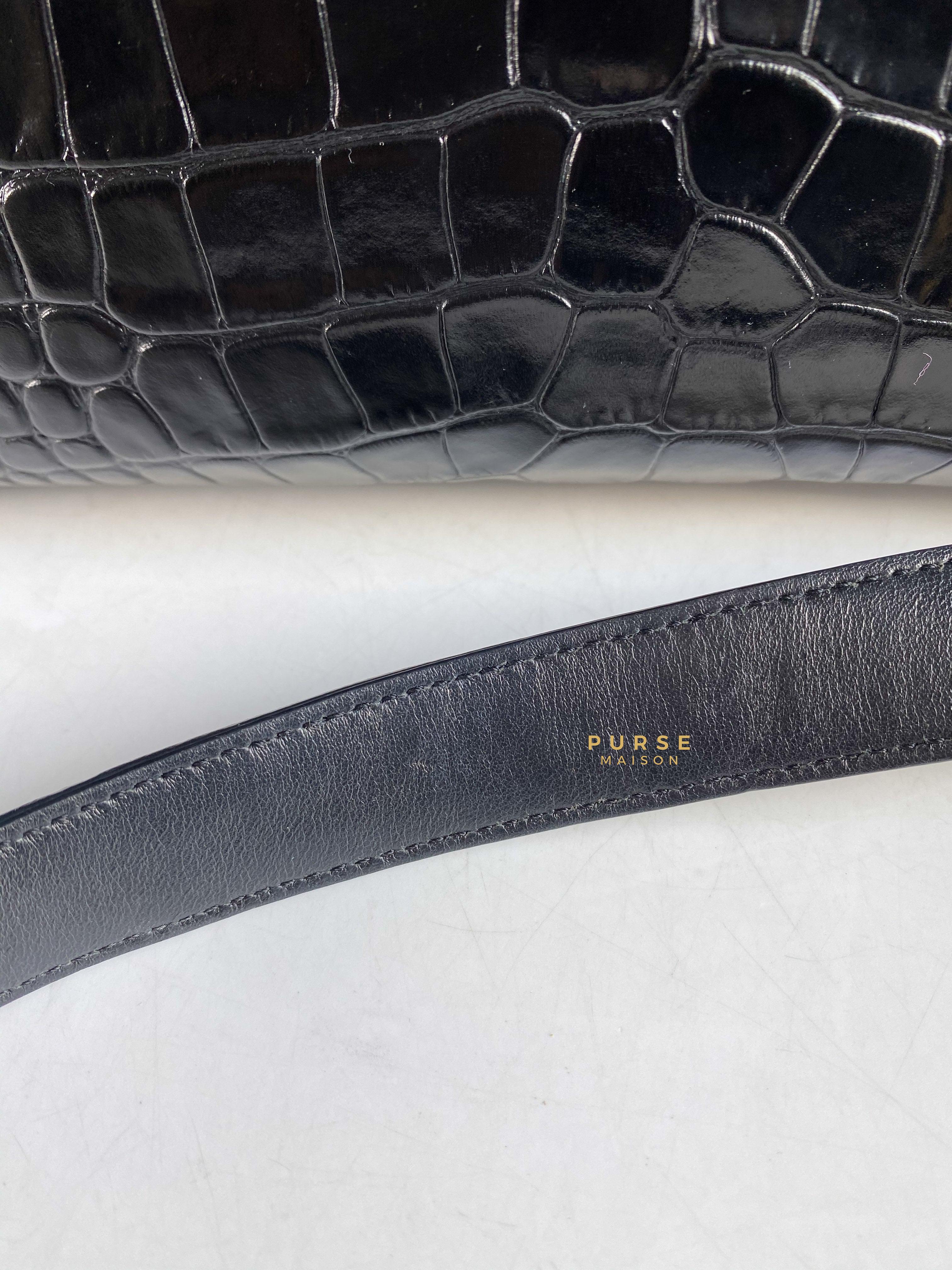 Givenchy Antigona Small in Crocodile Embossed Calfskin Leather Black | Purse Maison Luxury Bags Shop