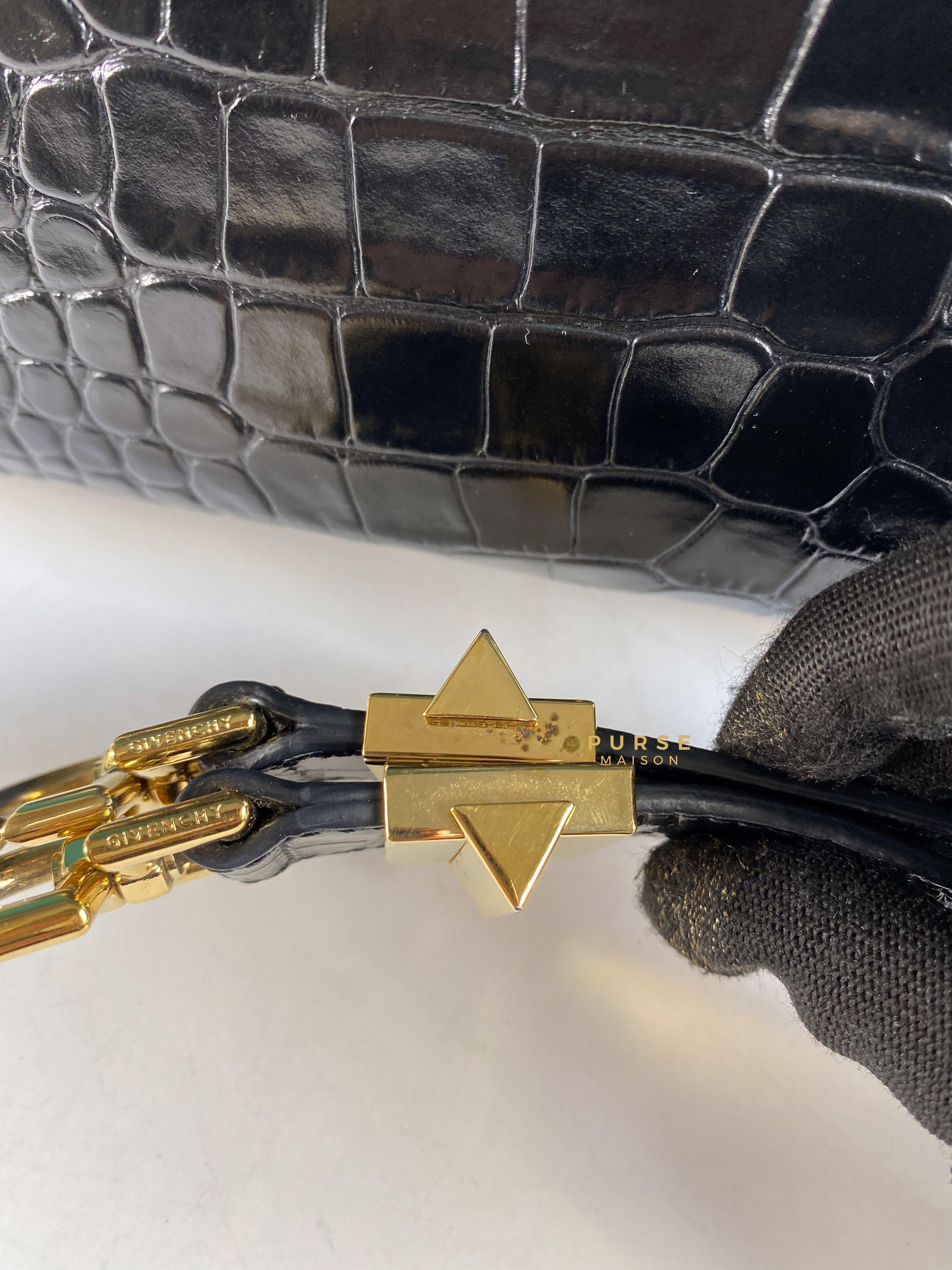 Givenchy Antigona Small in Crocodile Embossed Calfskin Leather Black | Purse Maison Luxury Bags Shop