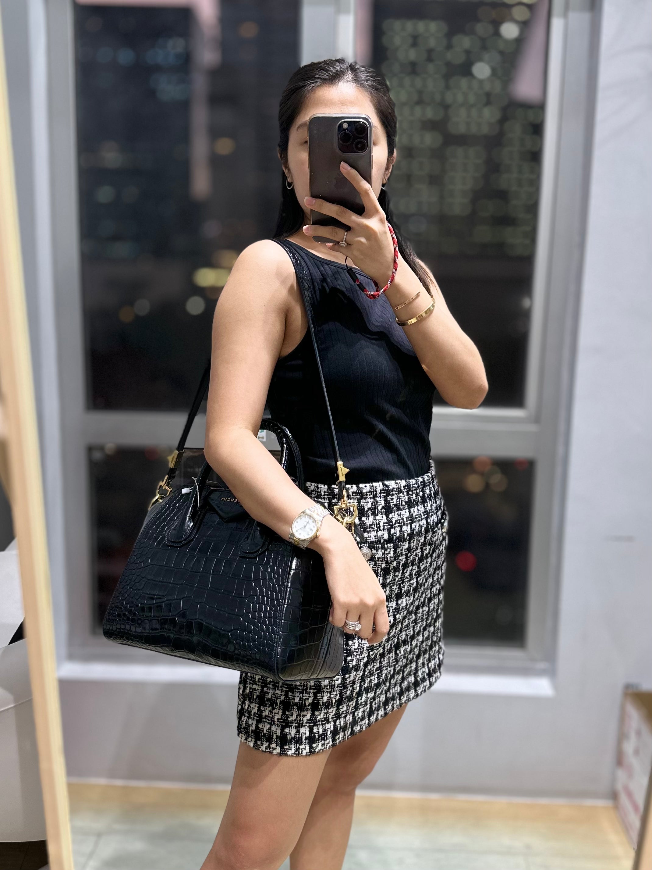 Givenchy Antigona Small in Crocodile Embossed Calfskin Leather Black | Purse Maison Luxury Bags Shop