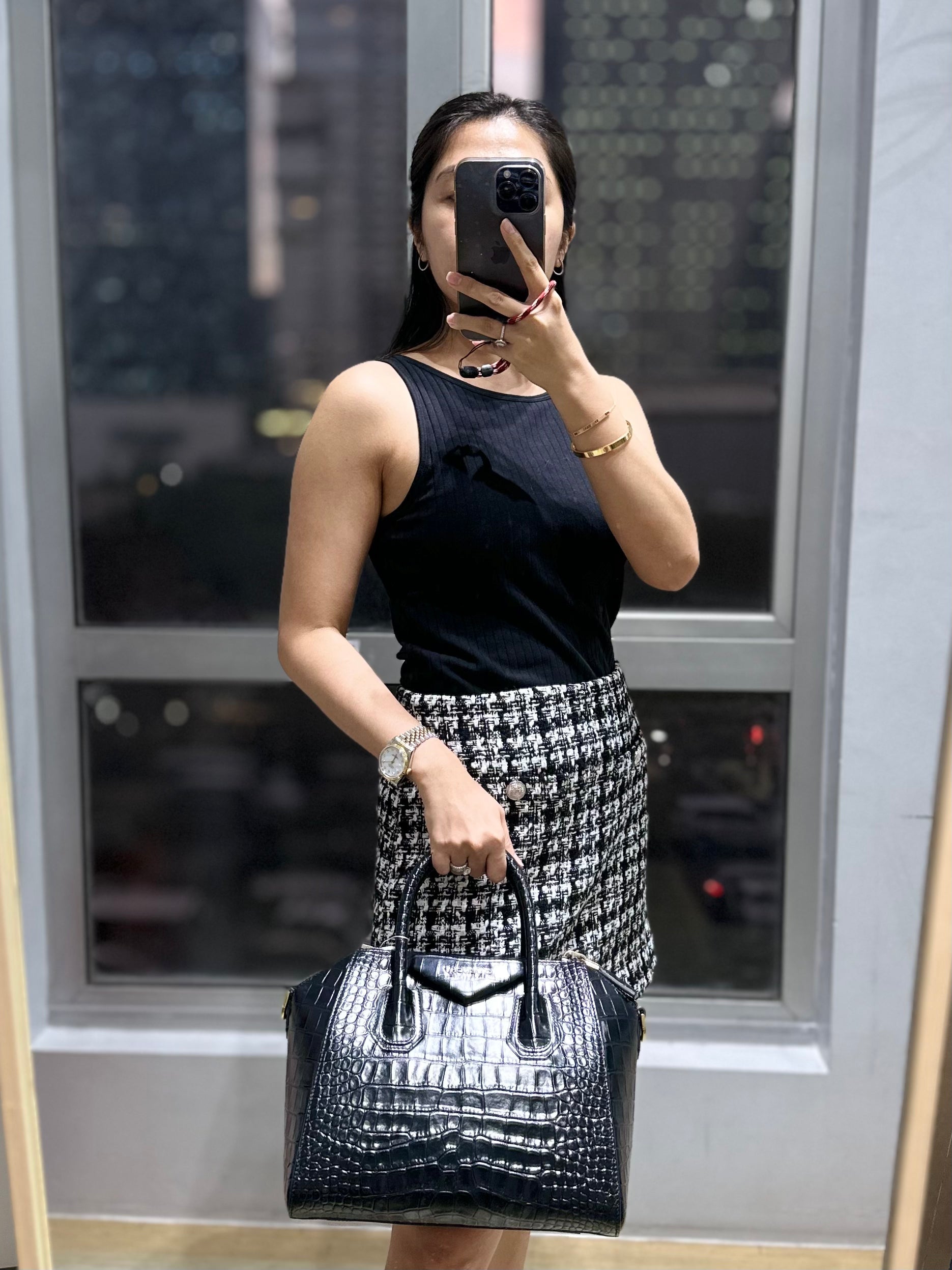 Givenchy Antigona Small in Crocodile Embossed Calfskin Leather Black | Purse Maison Luxury Bags Shop