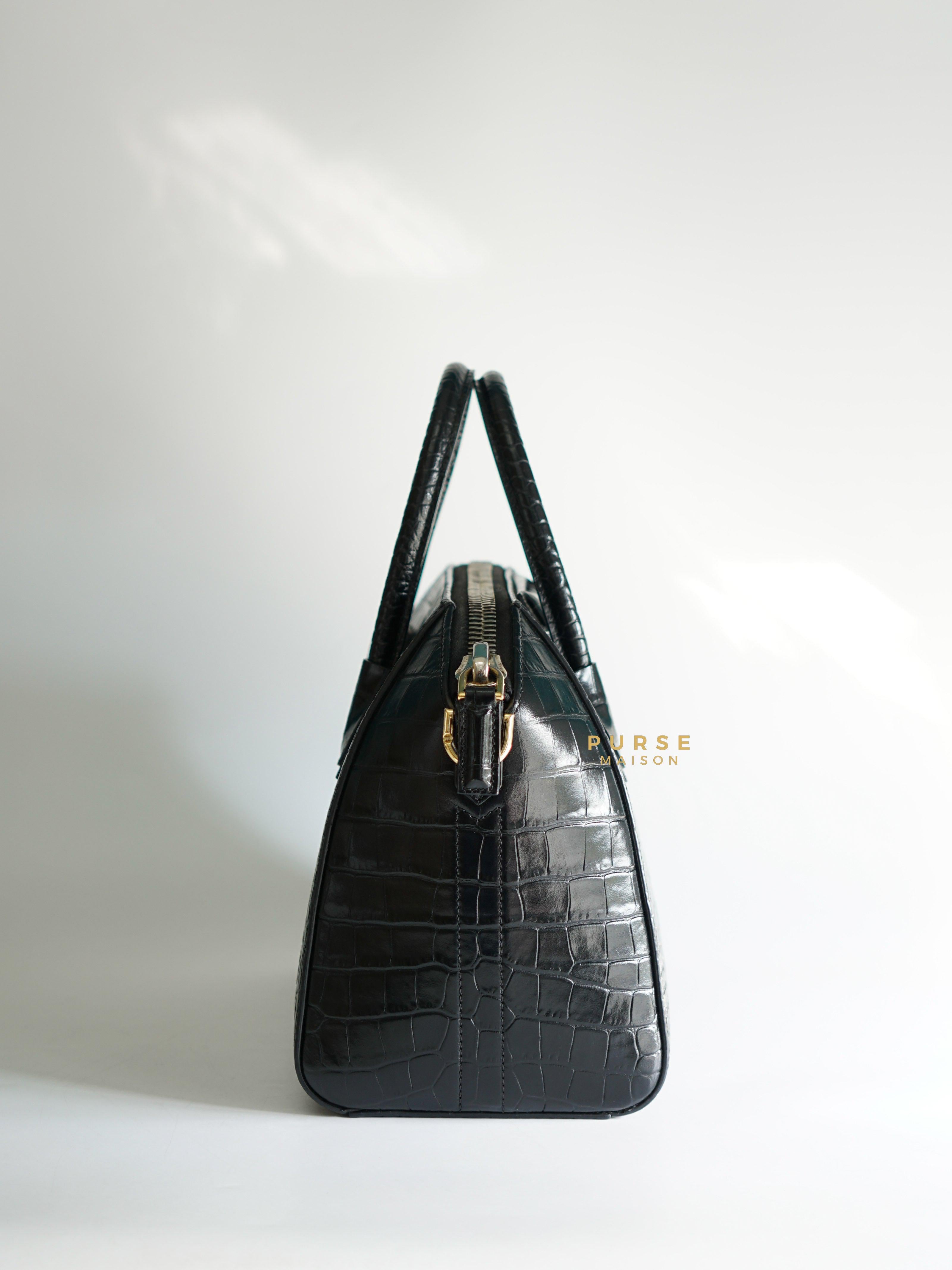 Givenchy Antigona Small in Crocodile Embossed Calfskin Leather Black | Purse Maison Luxury Bags Shop
