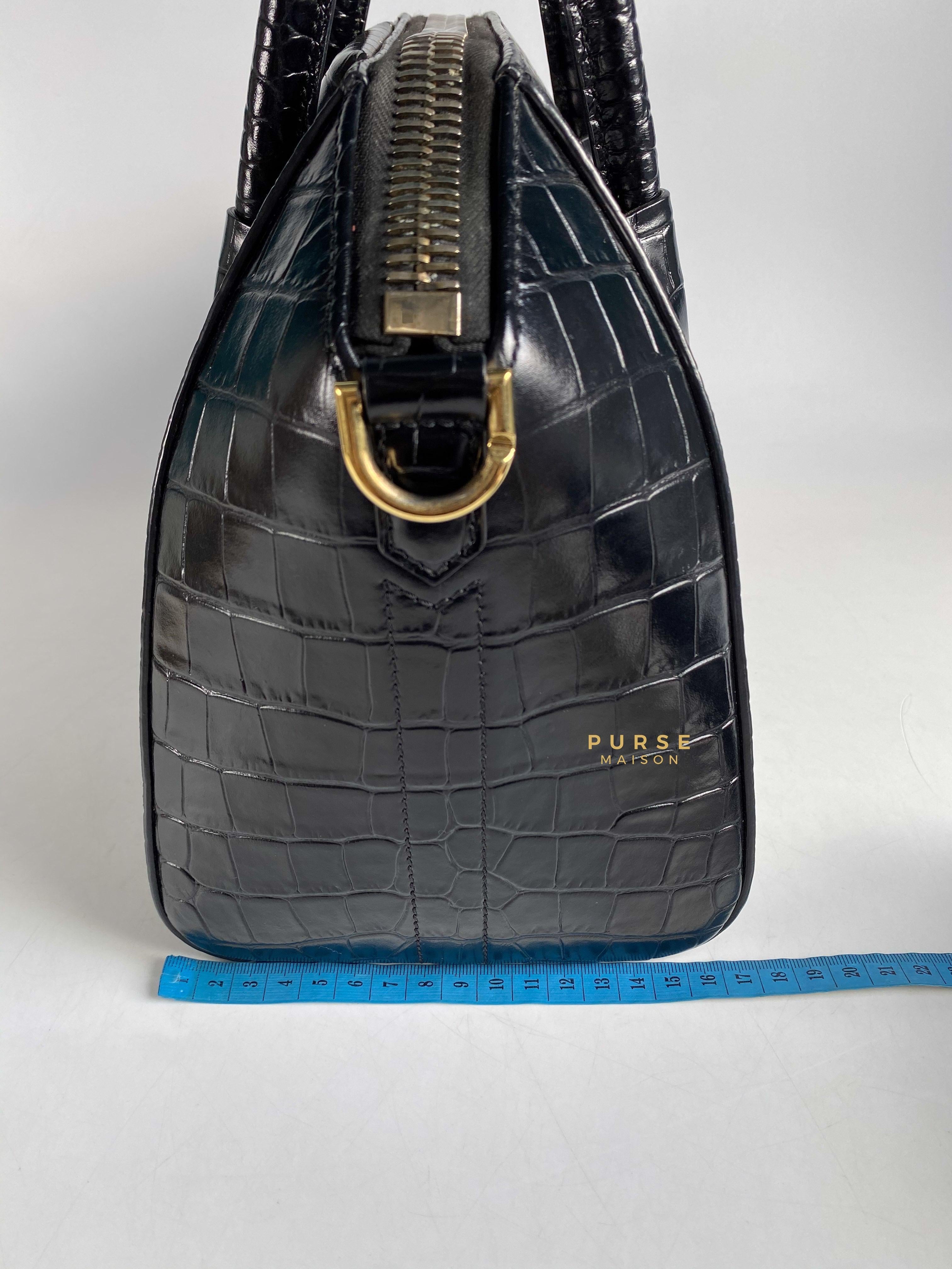 Givenchy Antigona Small in Crocodile Embossed Calfskin Leather Black | Purse Maison Luxury Bags Shop