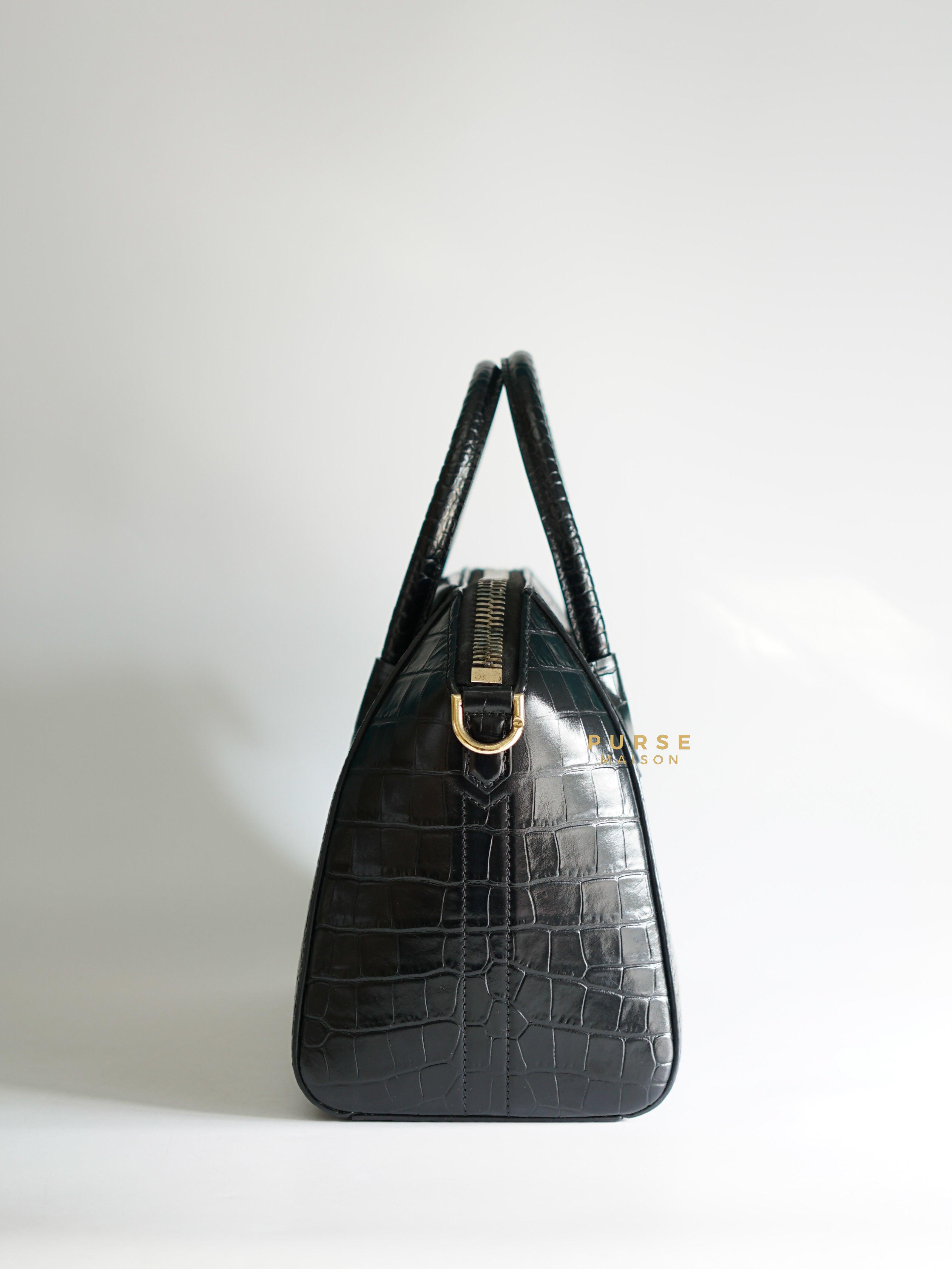 Givenchy Antigona Small in Crocodile Embossed Calfskin Leather Black | Purse Maison Luxury Bags Shop