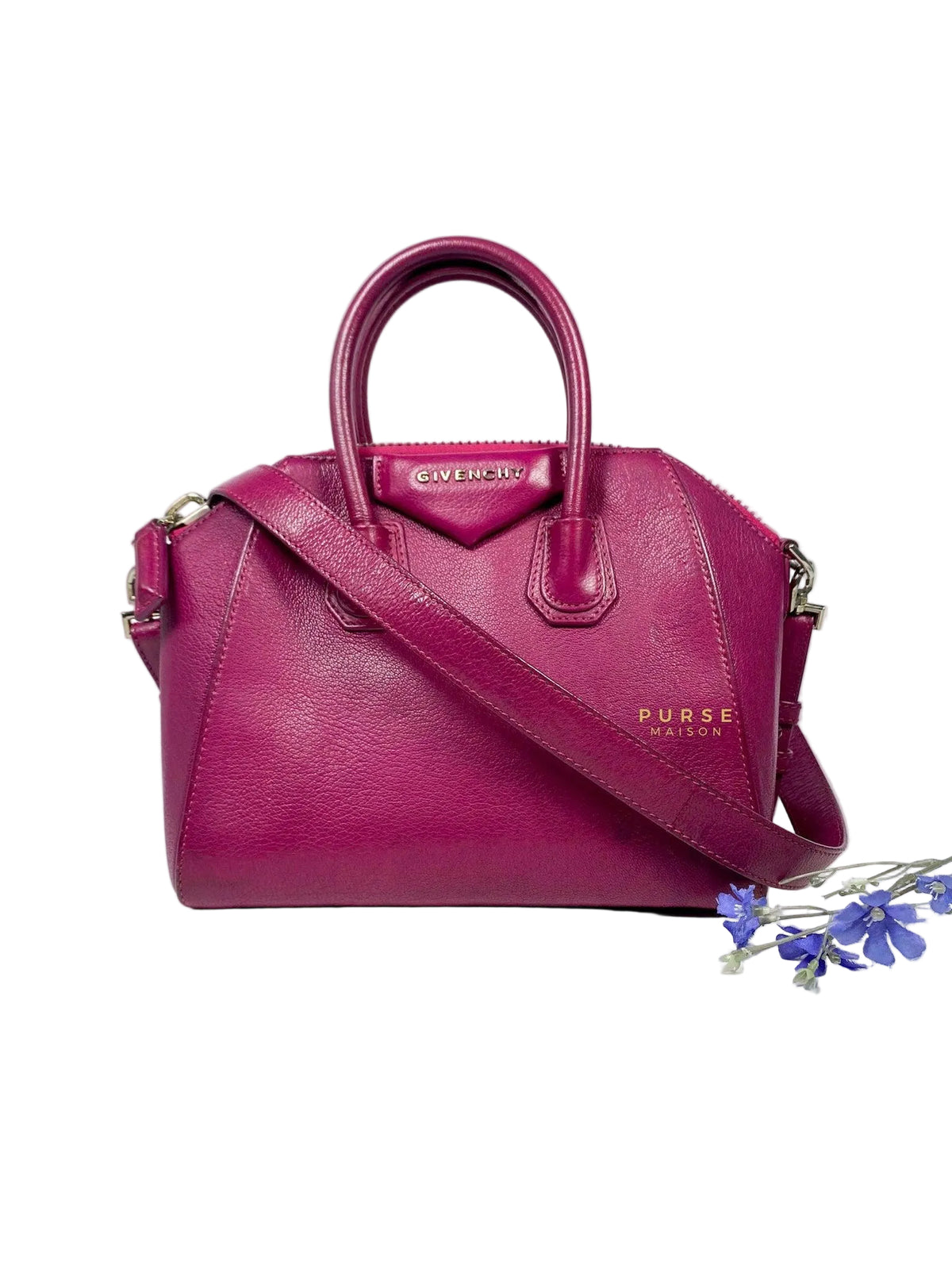 Givenchy Mini Antigona Fuchsia Grained Calfskin Leather