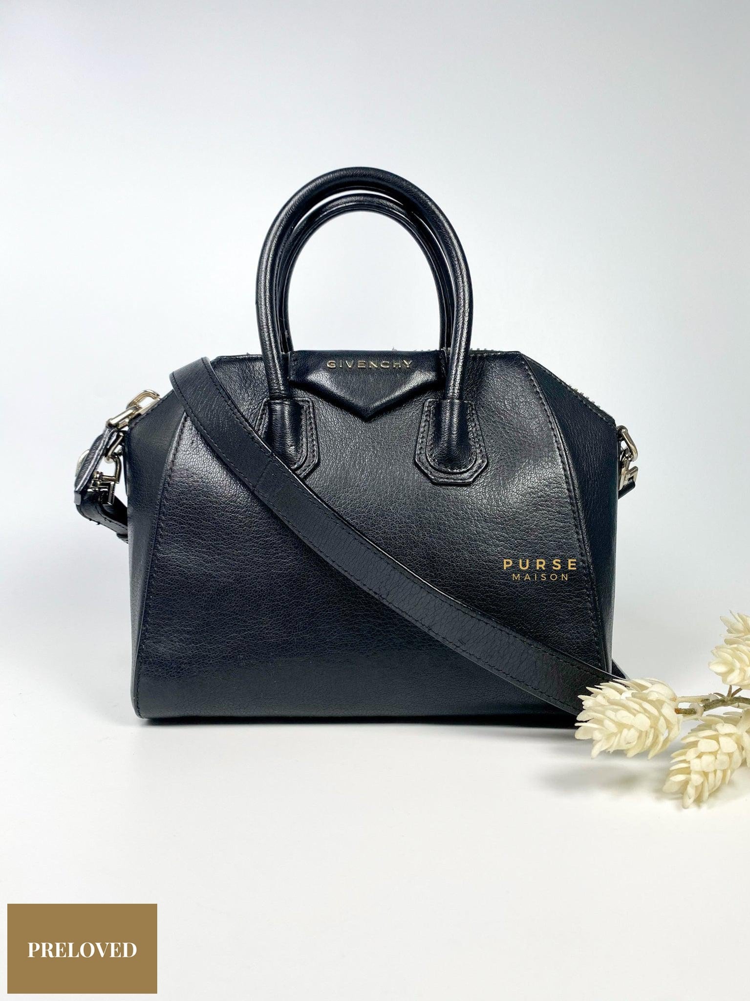 Givenchy Mini Antigona Black Grained Calfskin