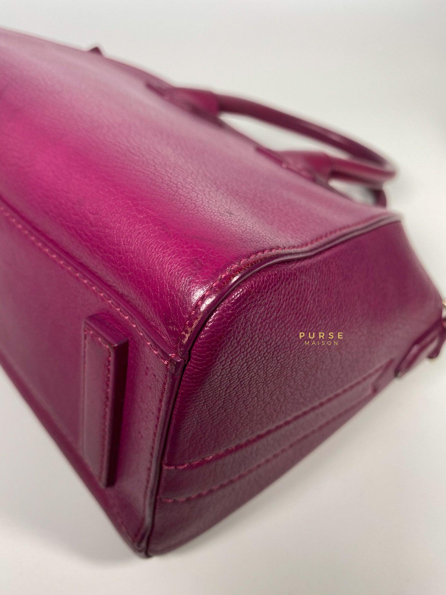 Givenchy Mini Antigona Fuchsia Grained Calfskin Leather