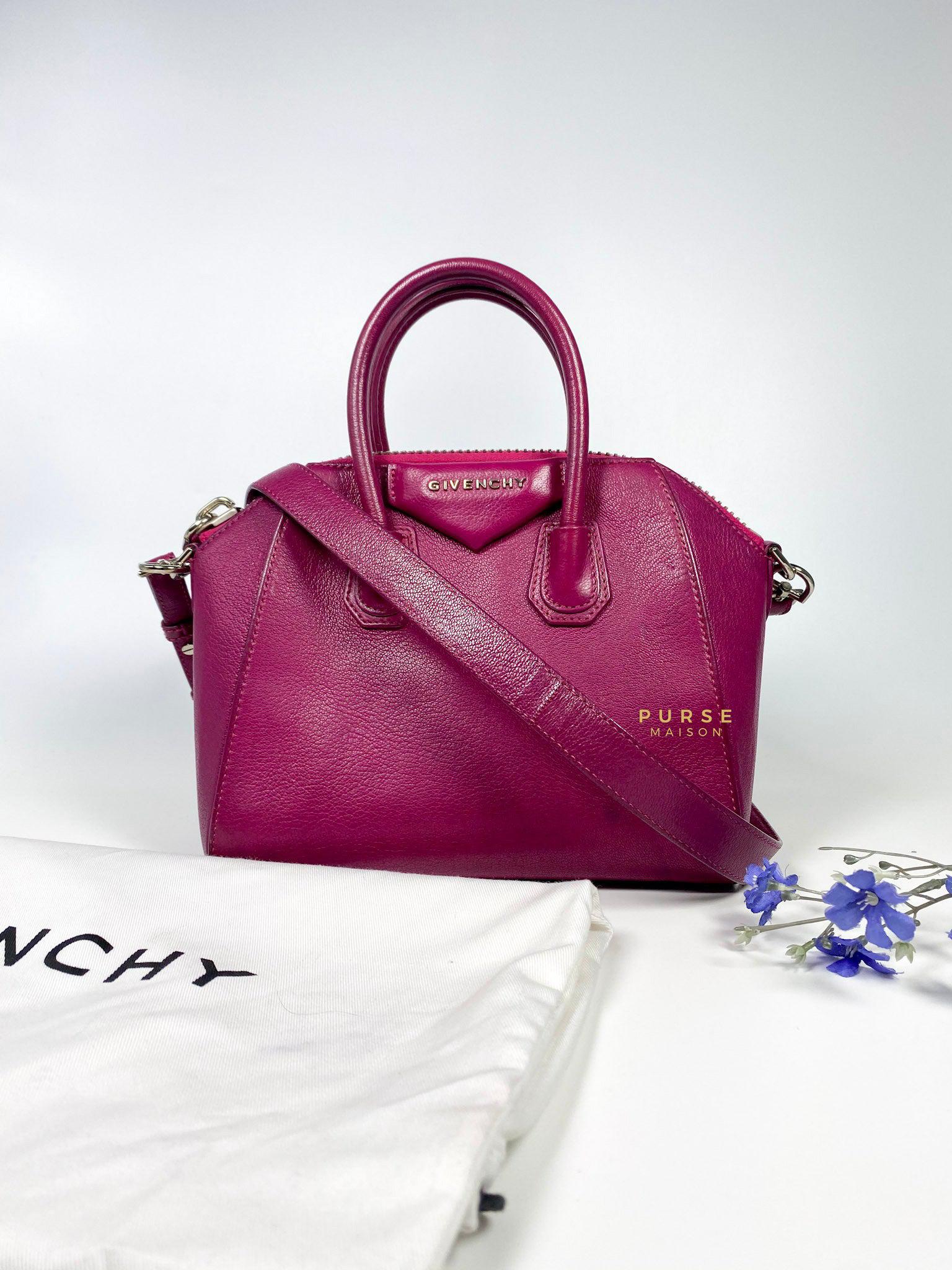Givenchy Mini Antigona Fuchsia Grained Calfskin Leather