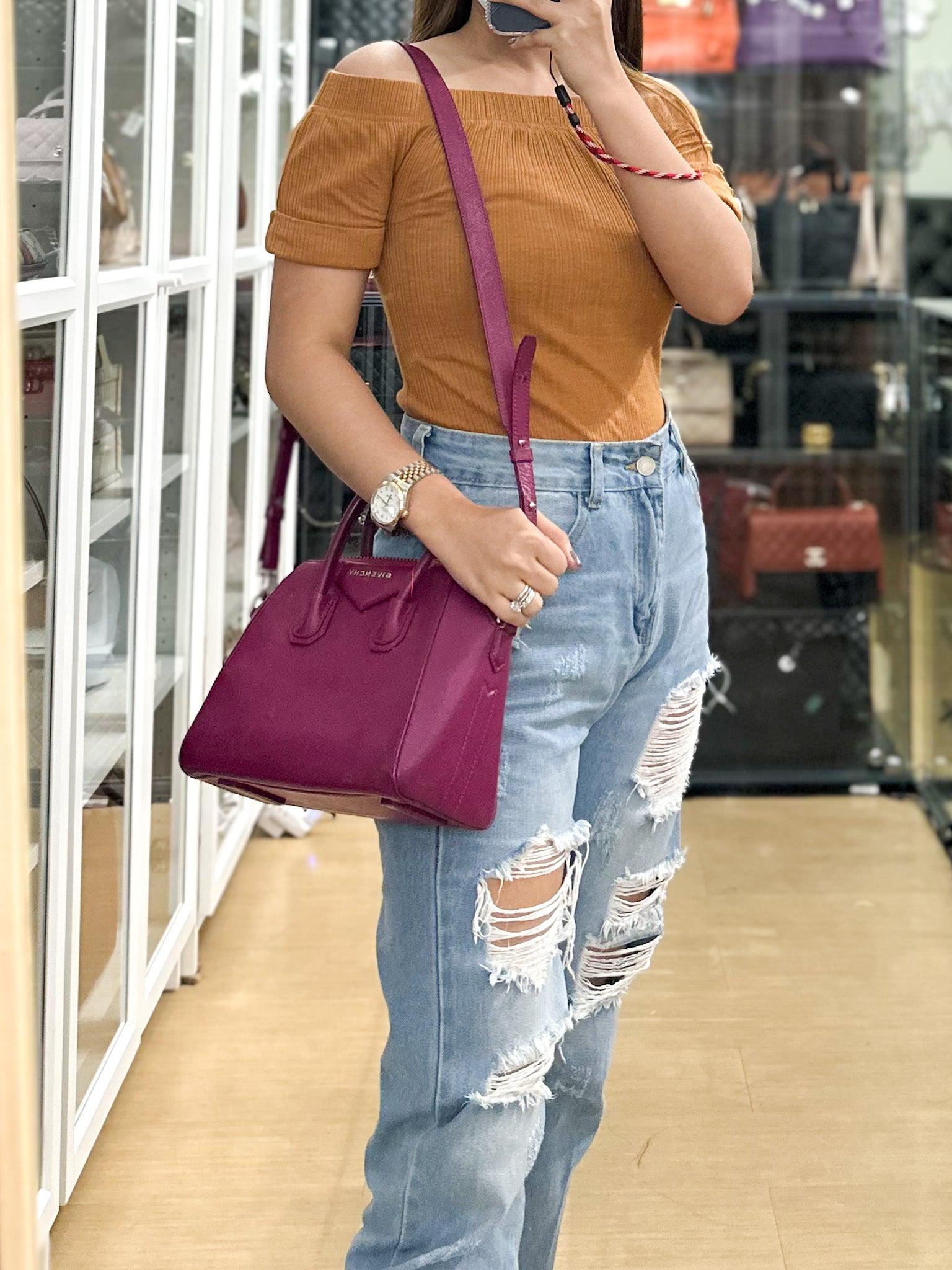 Givenchy Mini Antigona Fuchsia Grained Calfskin Leather