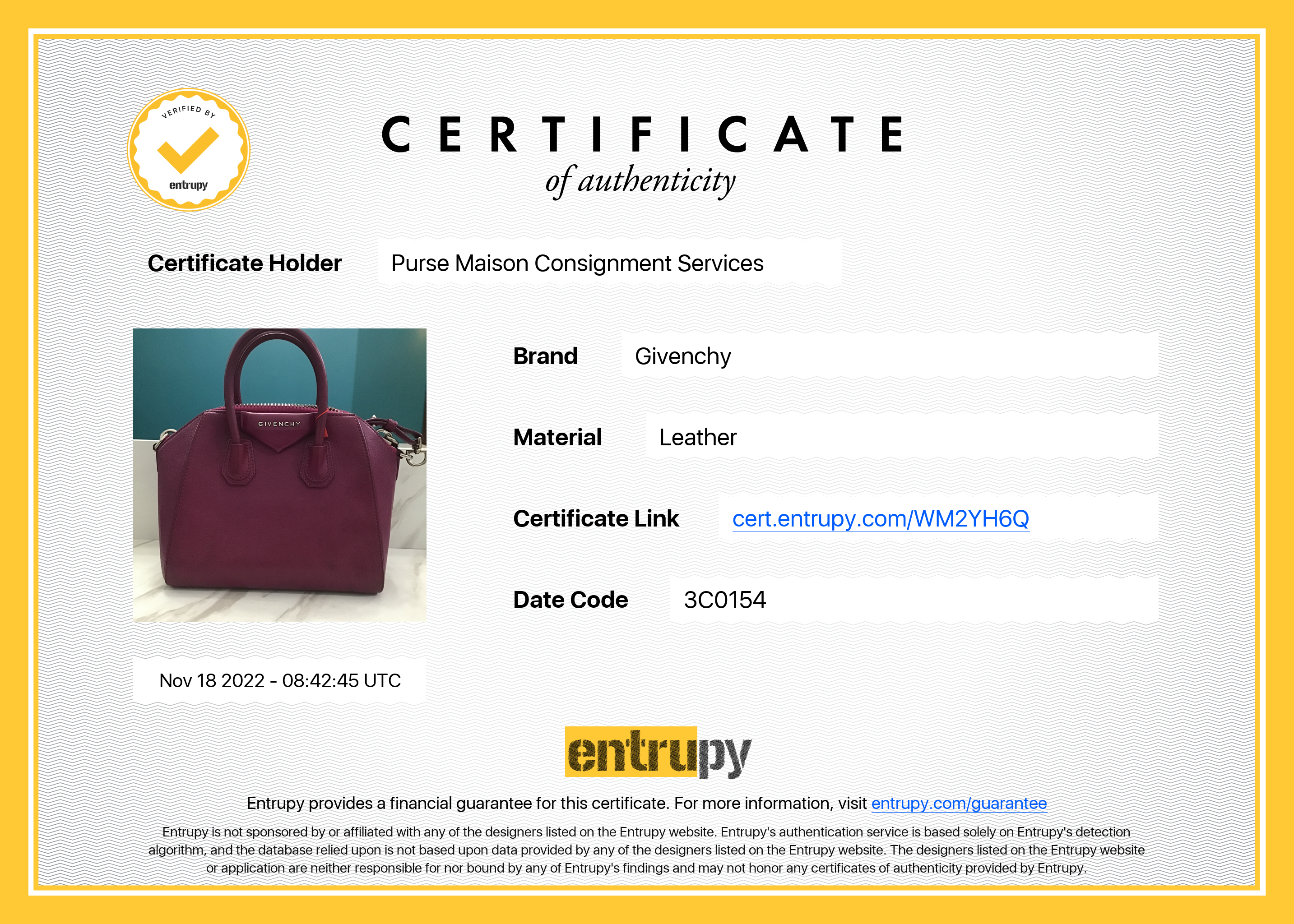 Givenchy Mini Antigona Fuchsia Grained Calfskin Leather