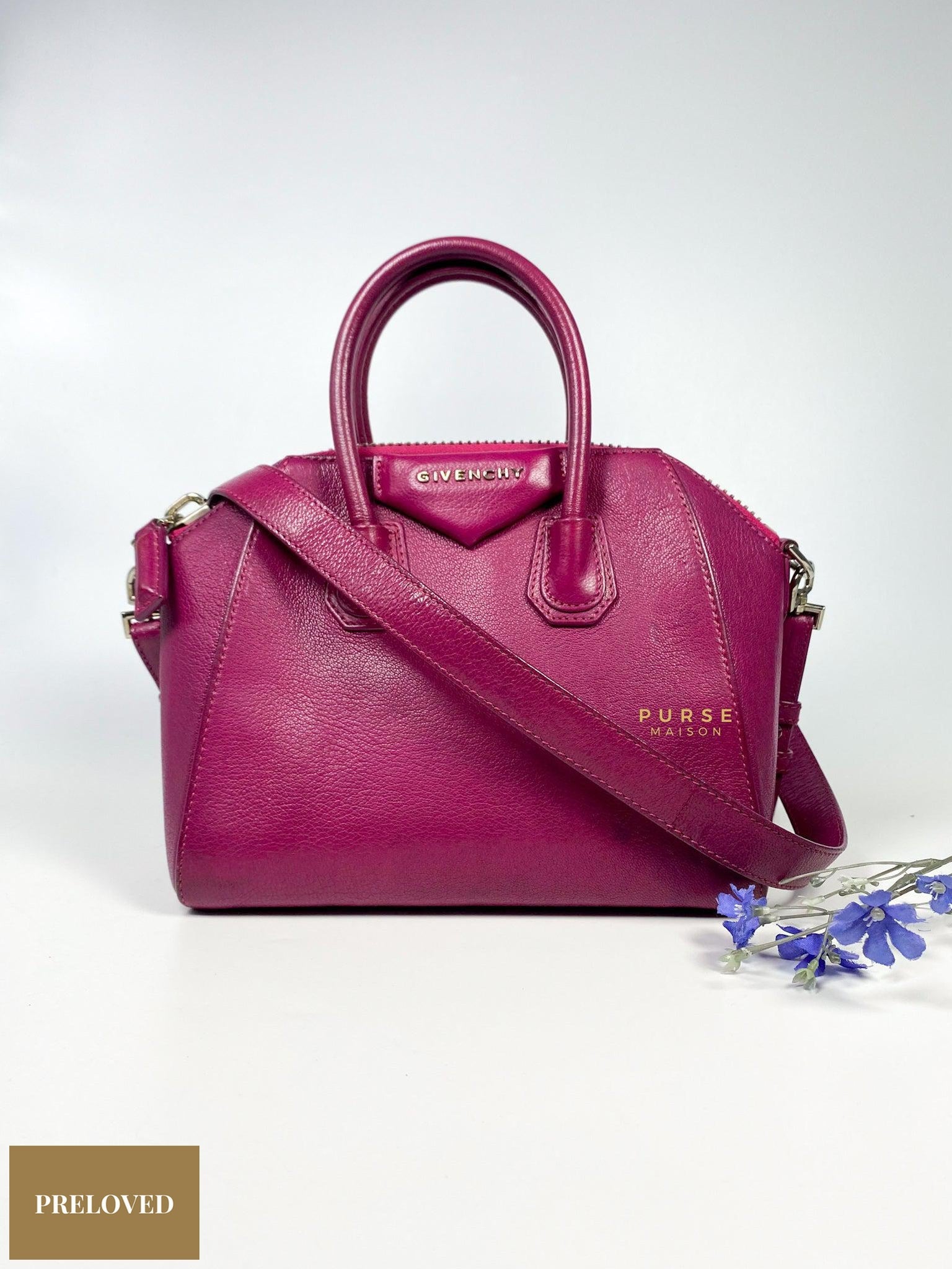 Givenchy Mini Antigona Fuchsia Grained Calfskin Leather